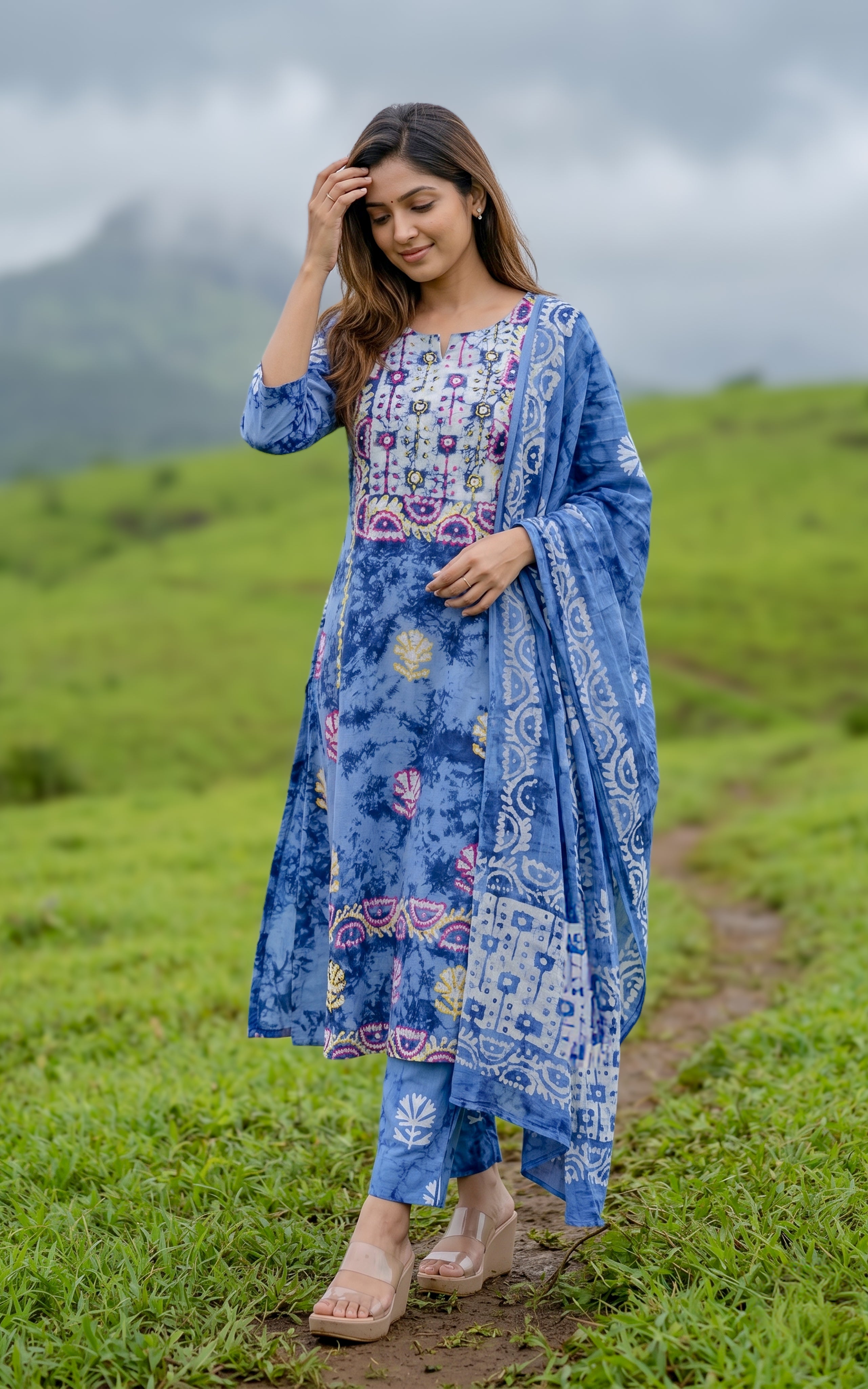 Merline B (Kurti+Pant+Dupatta)
