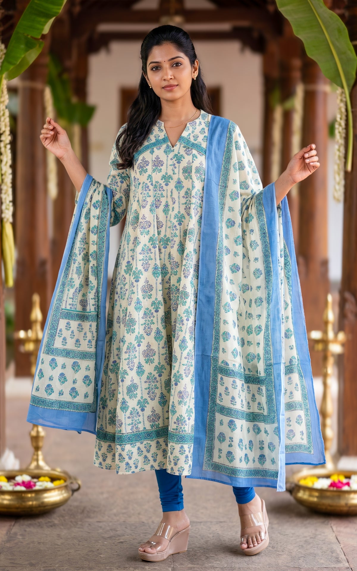 Atharvina Blue (Kurti+Dupatta)