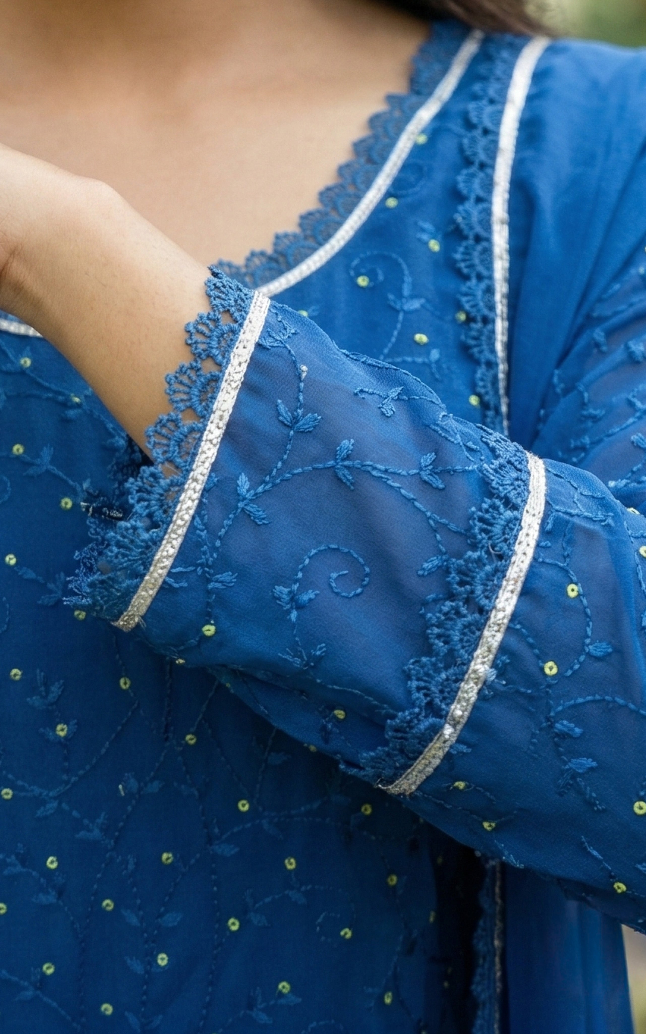 Aathi Blue (Kurti+Dupatta)