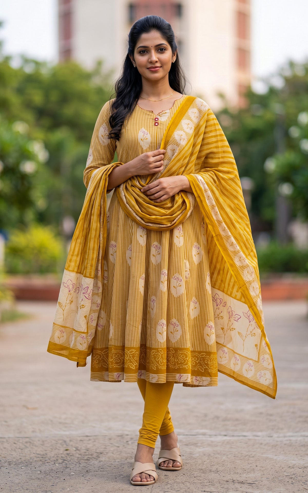 Sneha Mustard (Kurti+Dupatta)