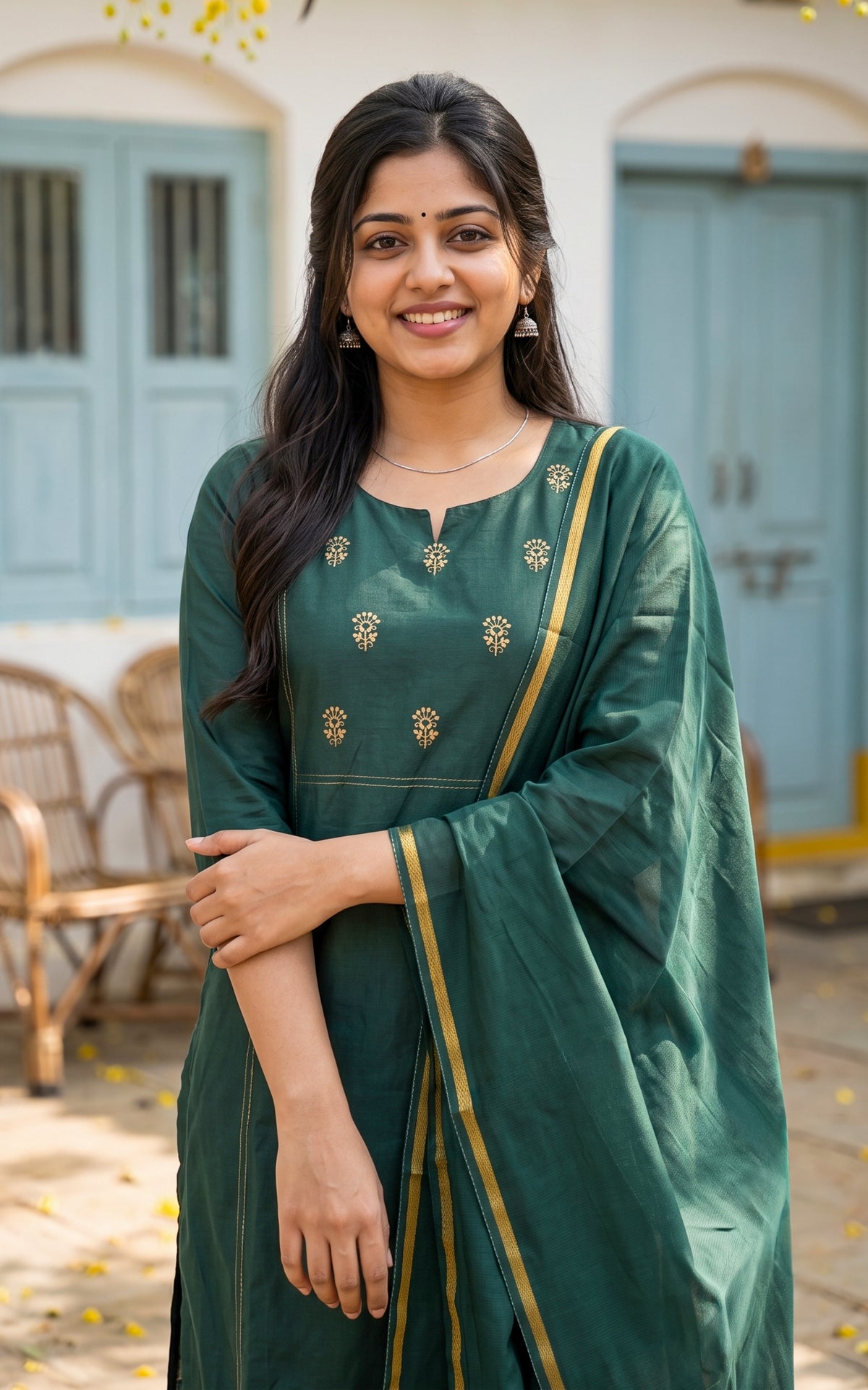 Harnika Green (Kurti+Dupatta)