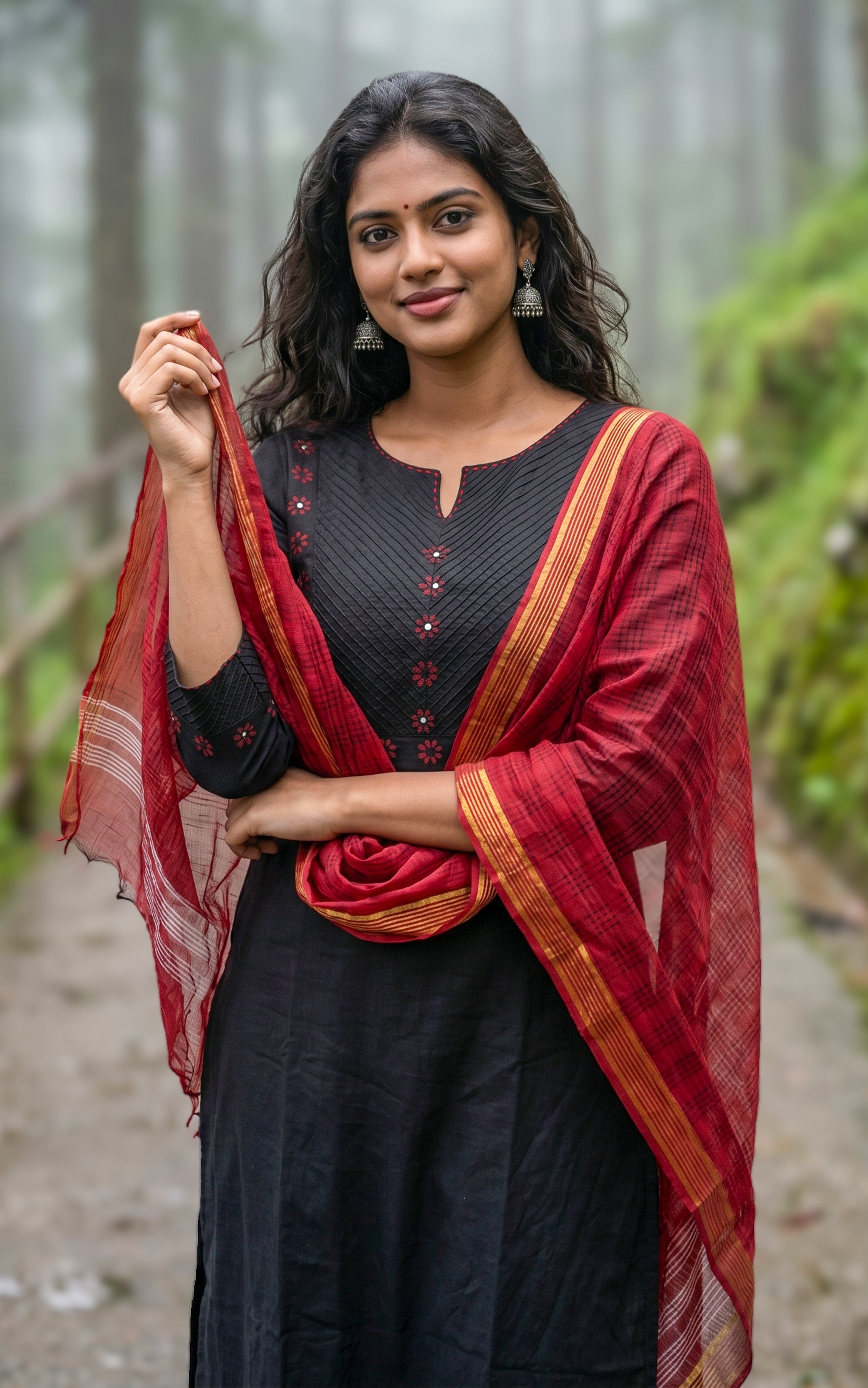 Masani Black (Kurti+Dupatta)