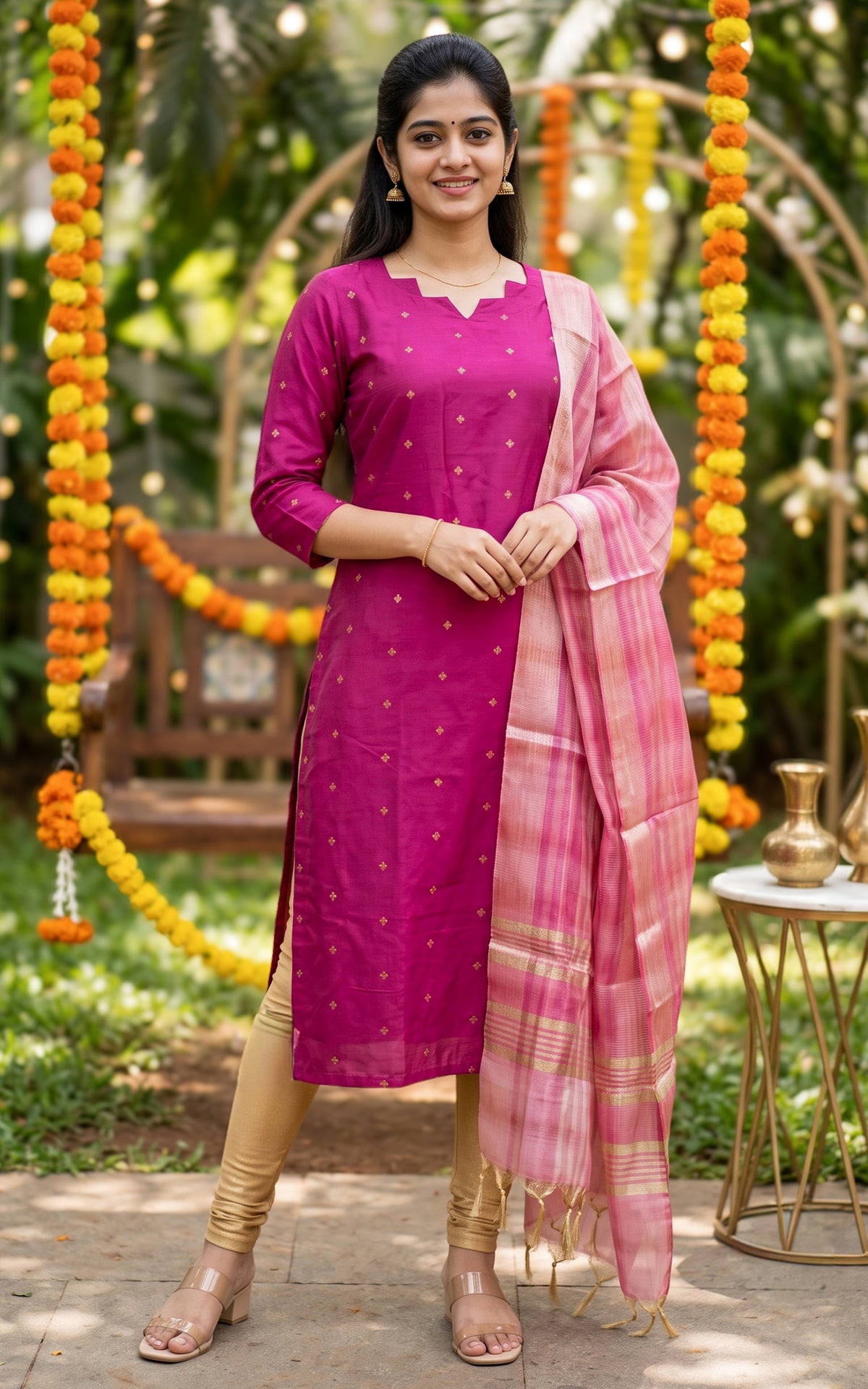 Amrut Magenta (Kurti+Dupatta)