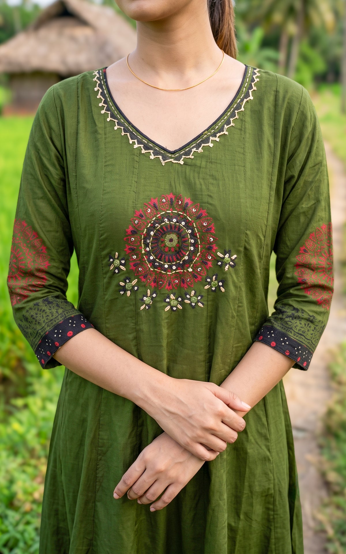 Panithuli Green (Kurti+Dupatta)