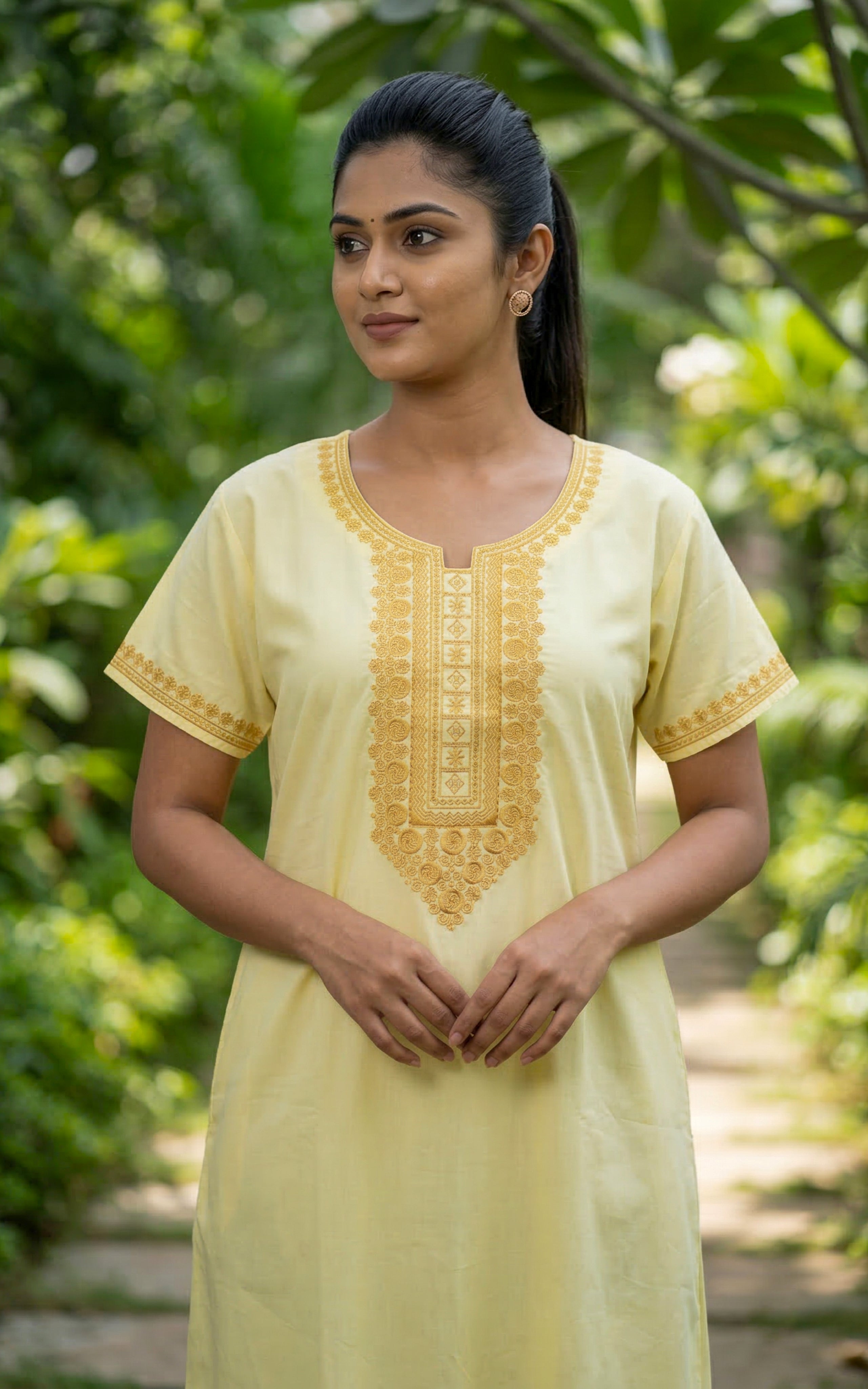 Cotton Straight Fit Nighty-159SS8C