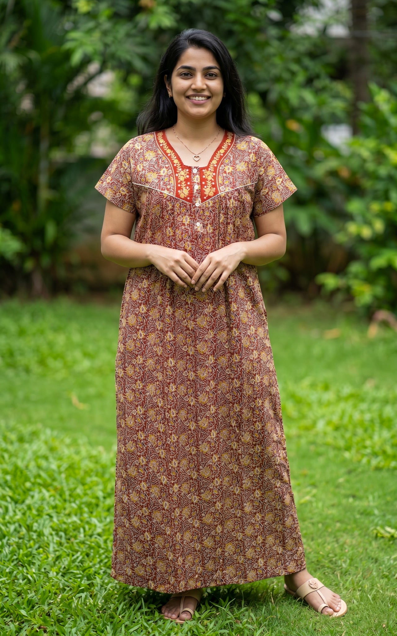 Cotton Straight Fit Nighty-162SS11B
