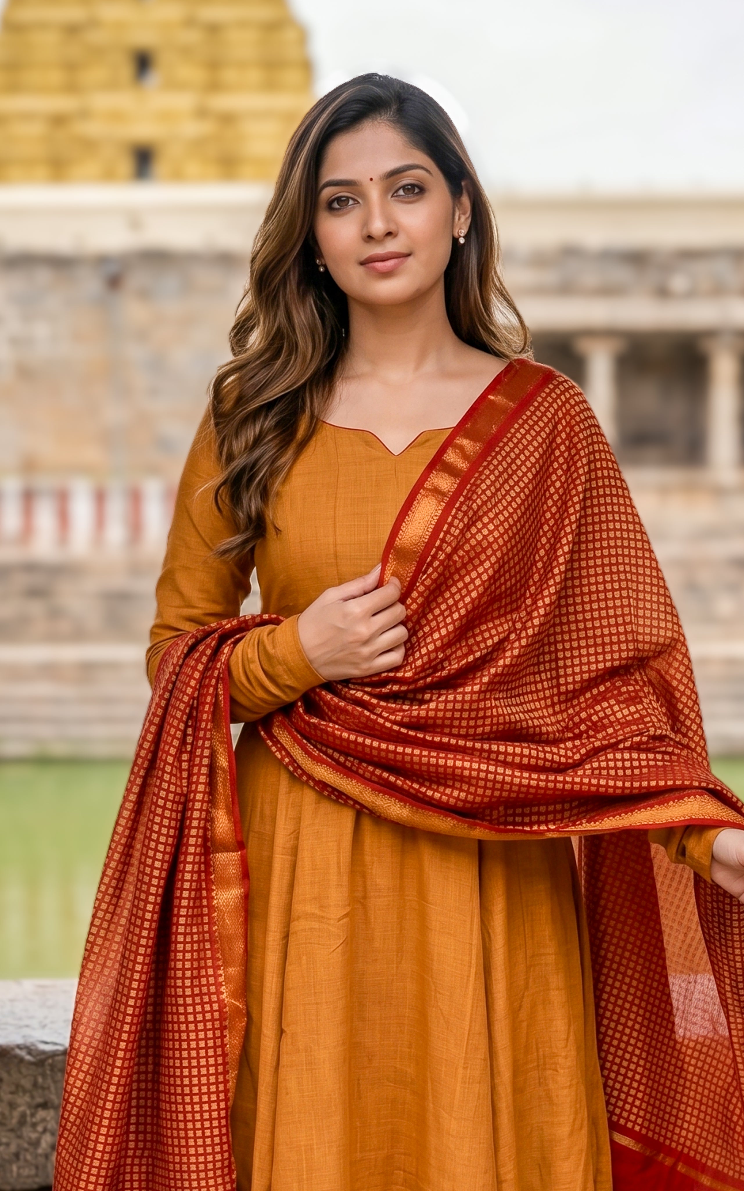 Thick slub synthetic anarkali kurti for women
Anarkali kurti with gathered sleeves
Kurti with contrast piping detail