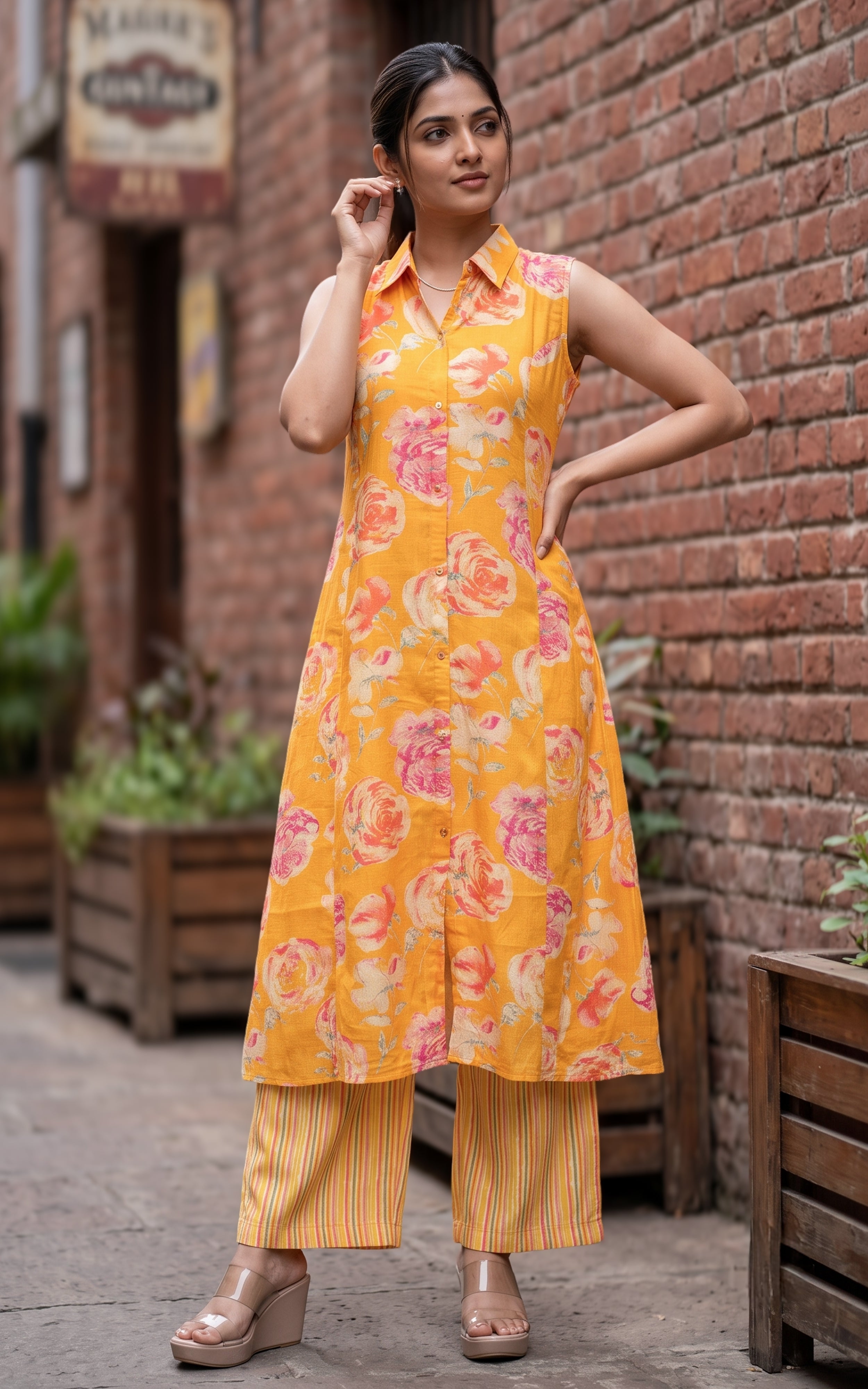 Gajra Yellow (Kurti+Pant)