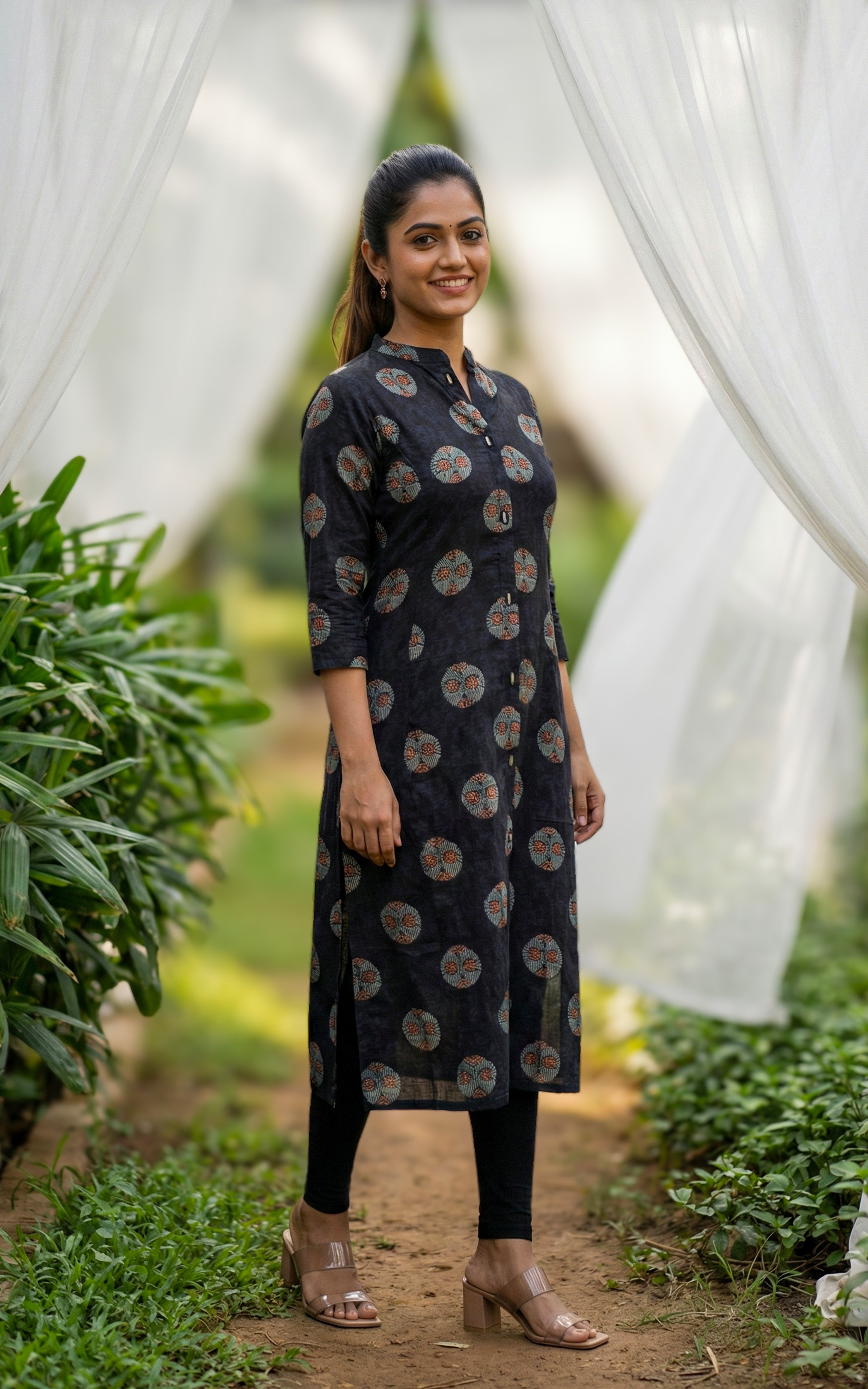 Office Wear Stylish Black Ethnic Kurti