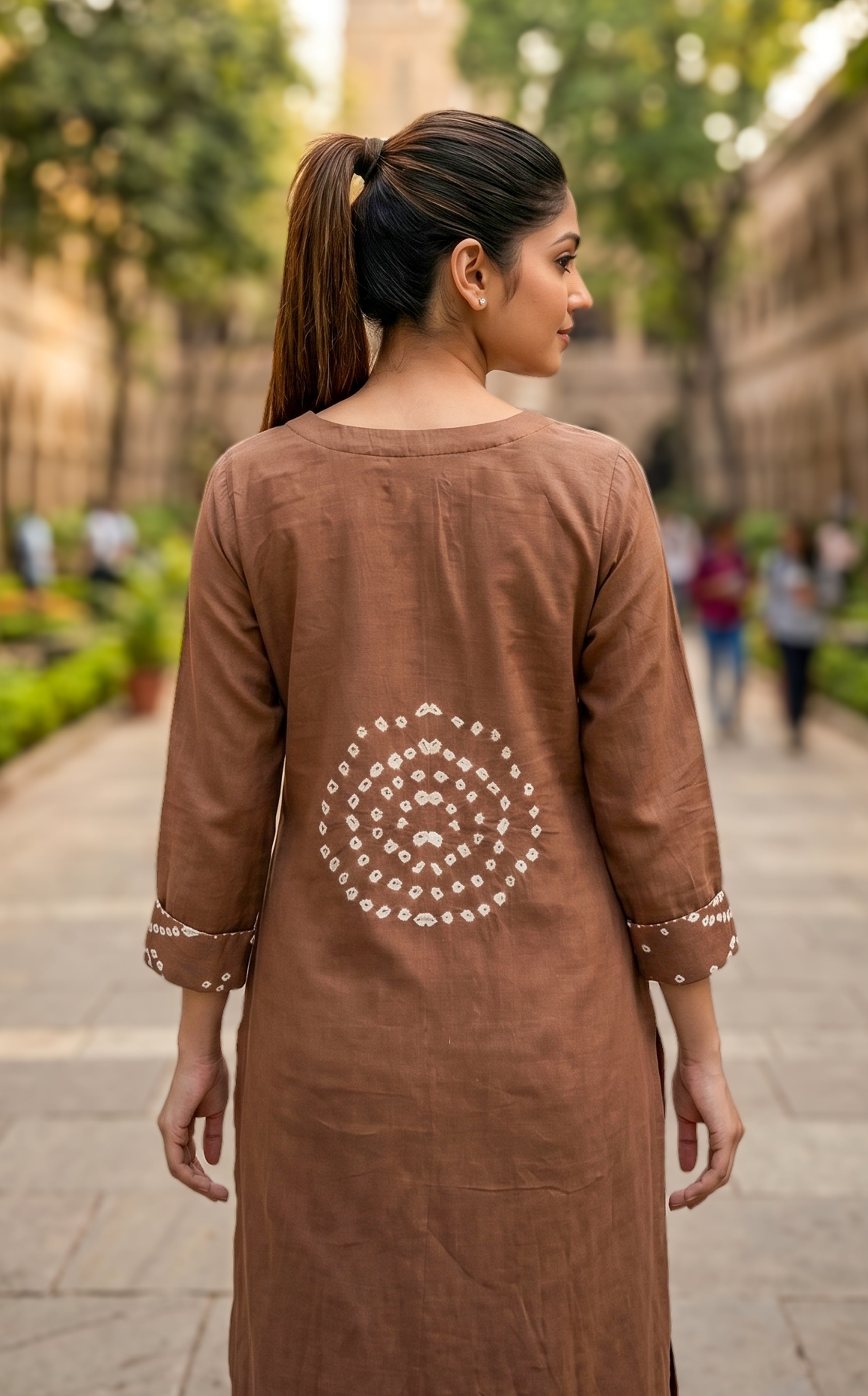 Casual wear Bandhani kurti set for women