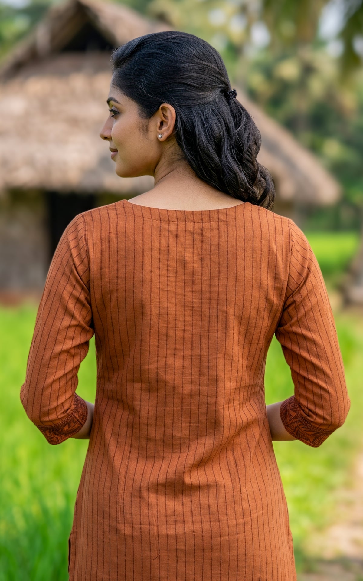 Jarita Brown Handblock (Kurti+Pant+Dupatta)