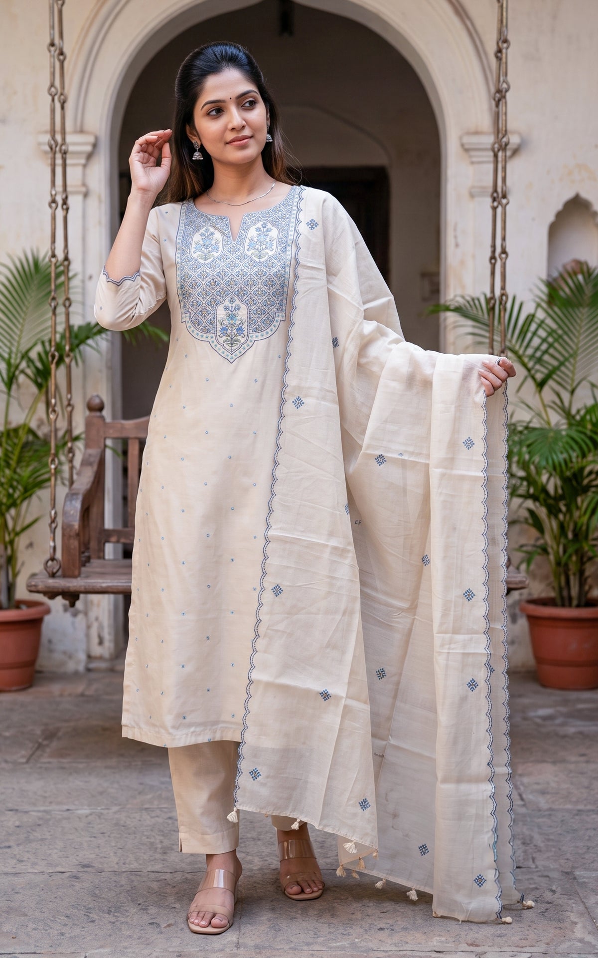Harini Beige (Kurti+Pant+Dupatta)