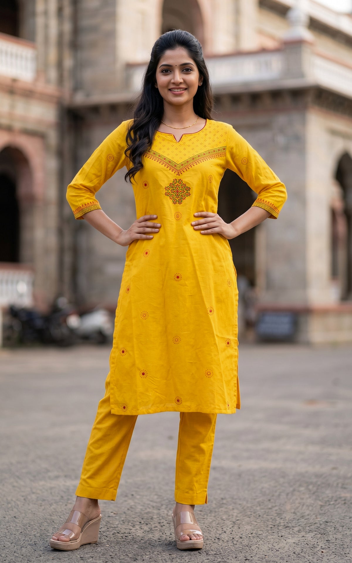 Mazhal Mustard Yelow (Kurti+Pant)