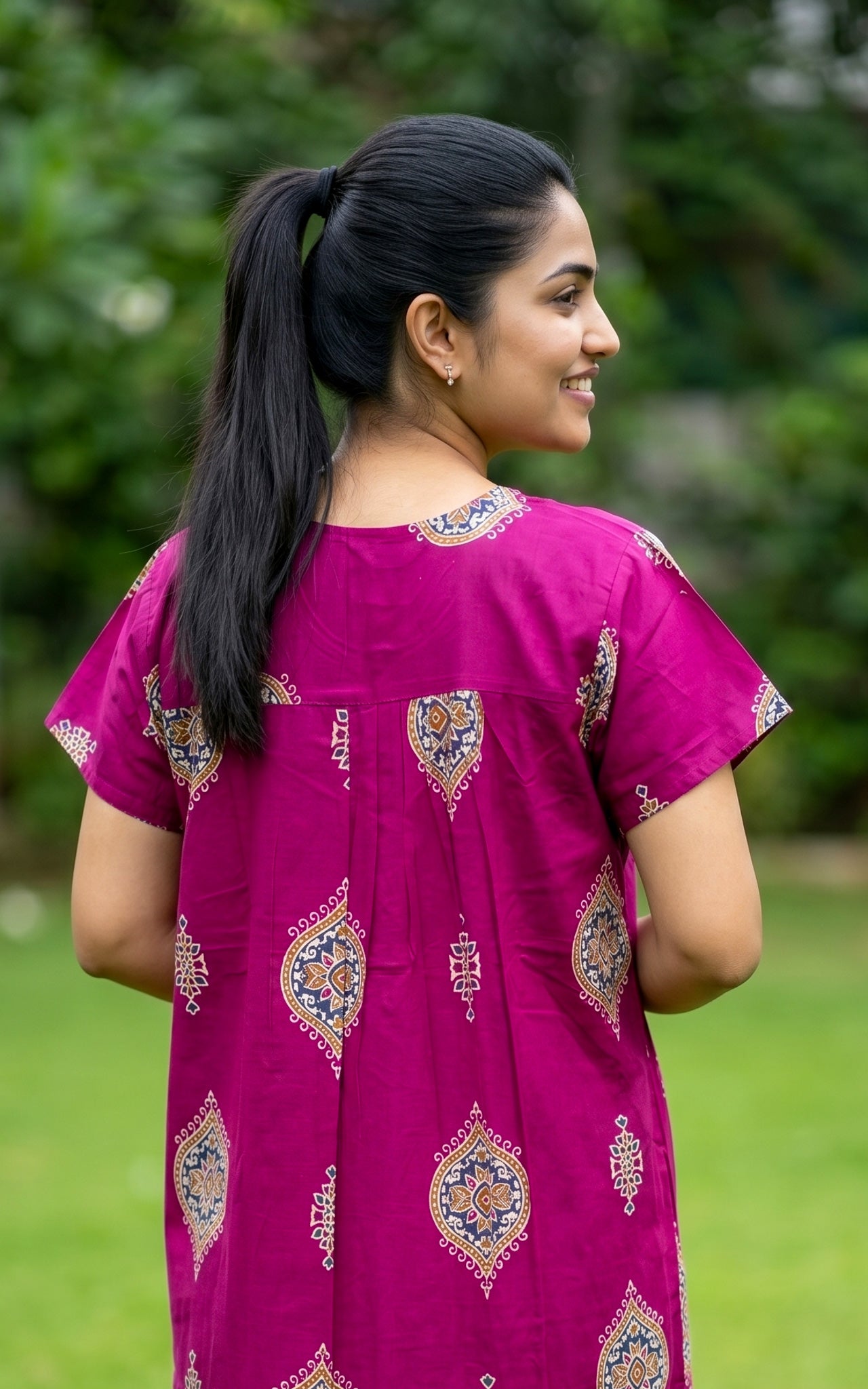 Cotton Straight Fit Nighty-162SS16A