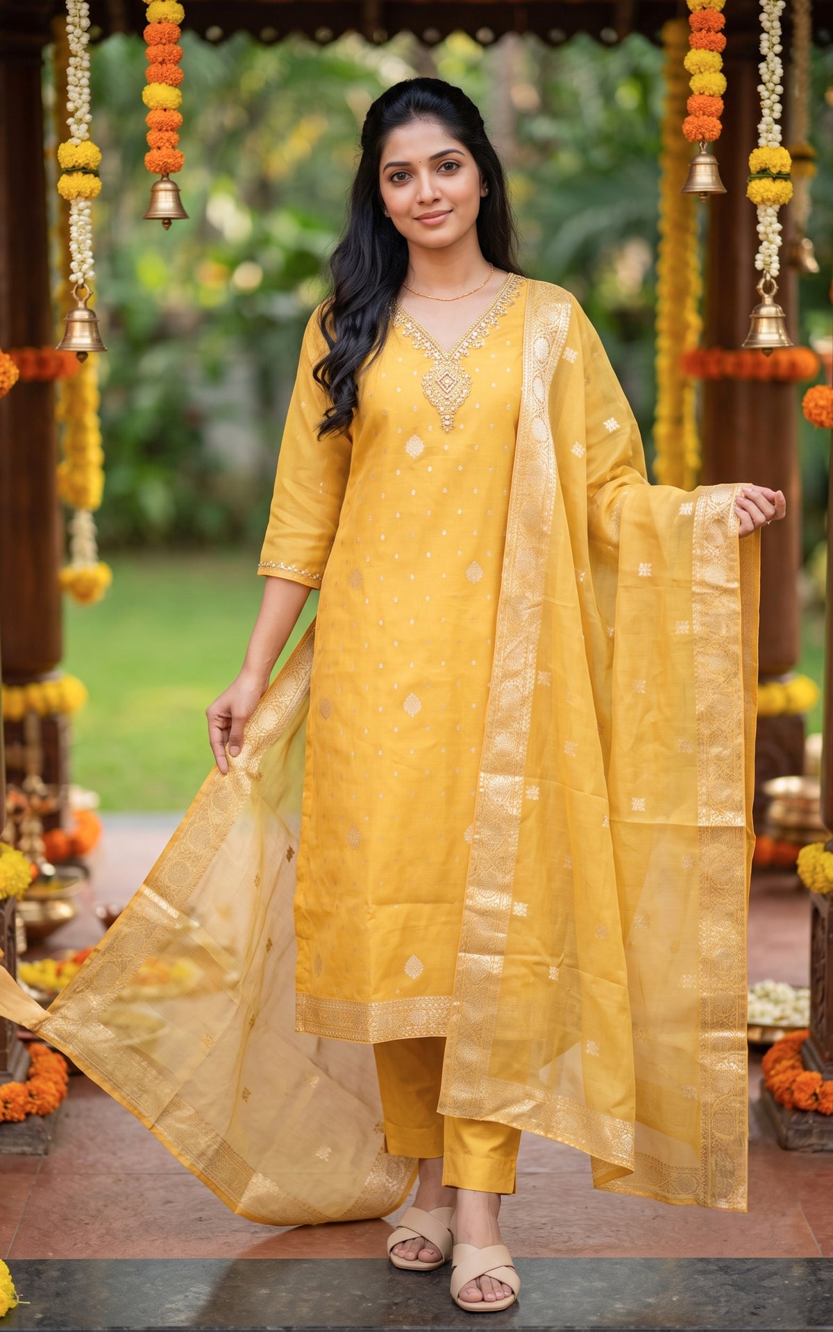 Aarthika Mustard (Kurti+Pant+Dupatta)