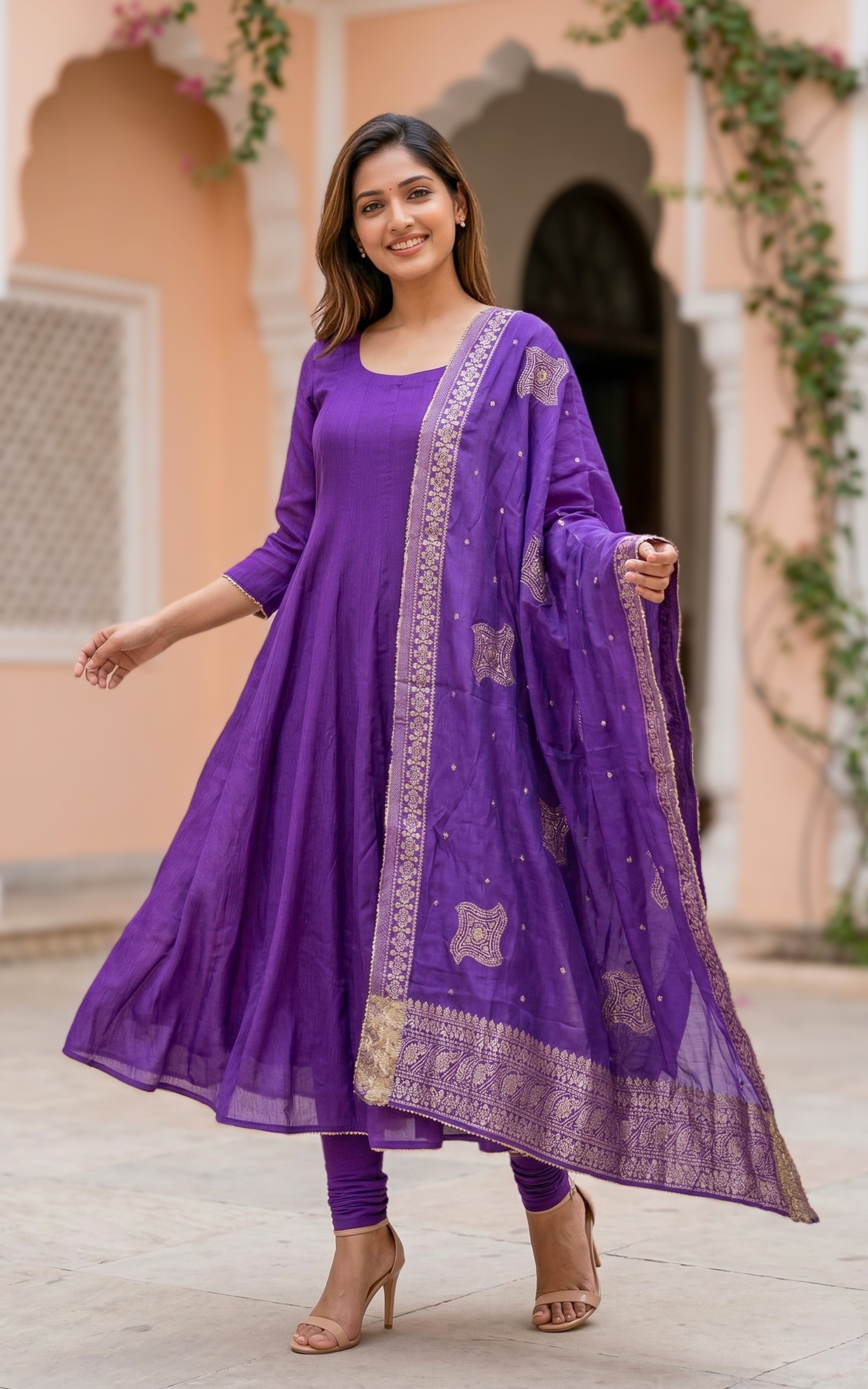 Sreelakha Violet (Kurti+Dupatta)