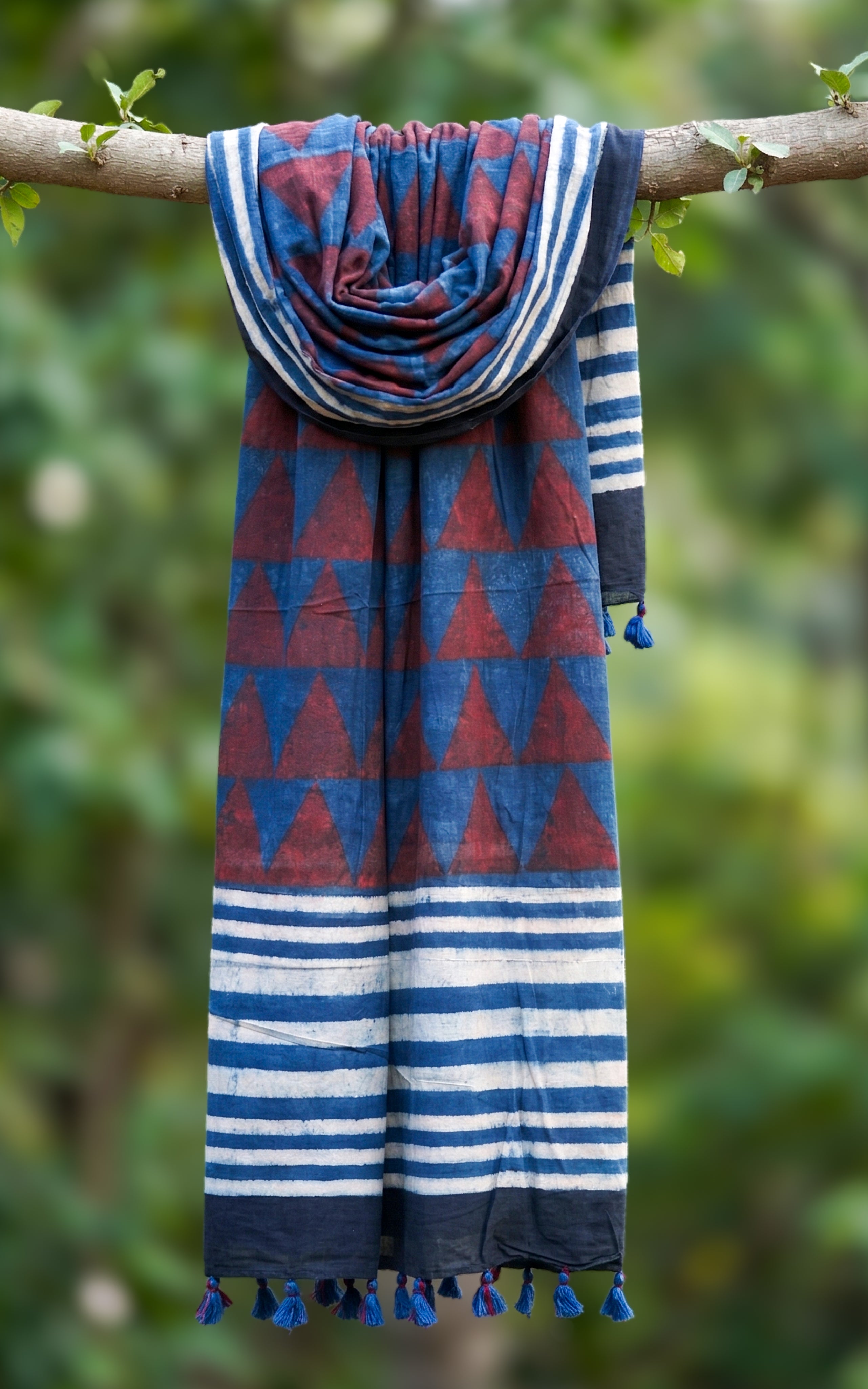 Cotton Handblock Dupatta 160SN6 Length: 2.42Mts