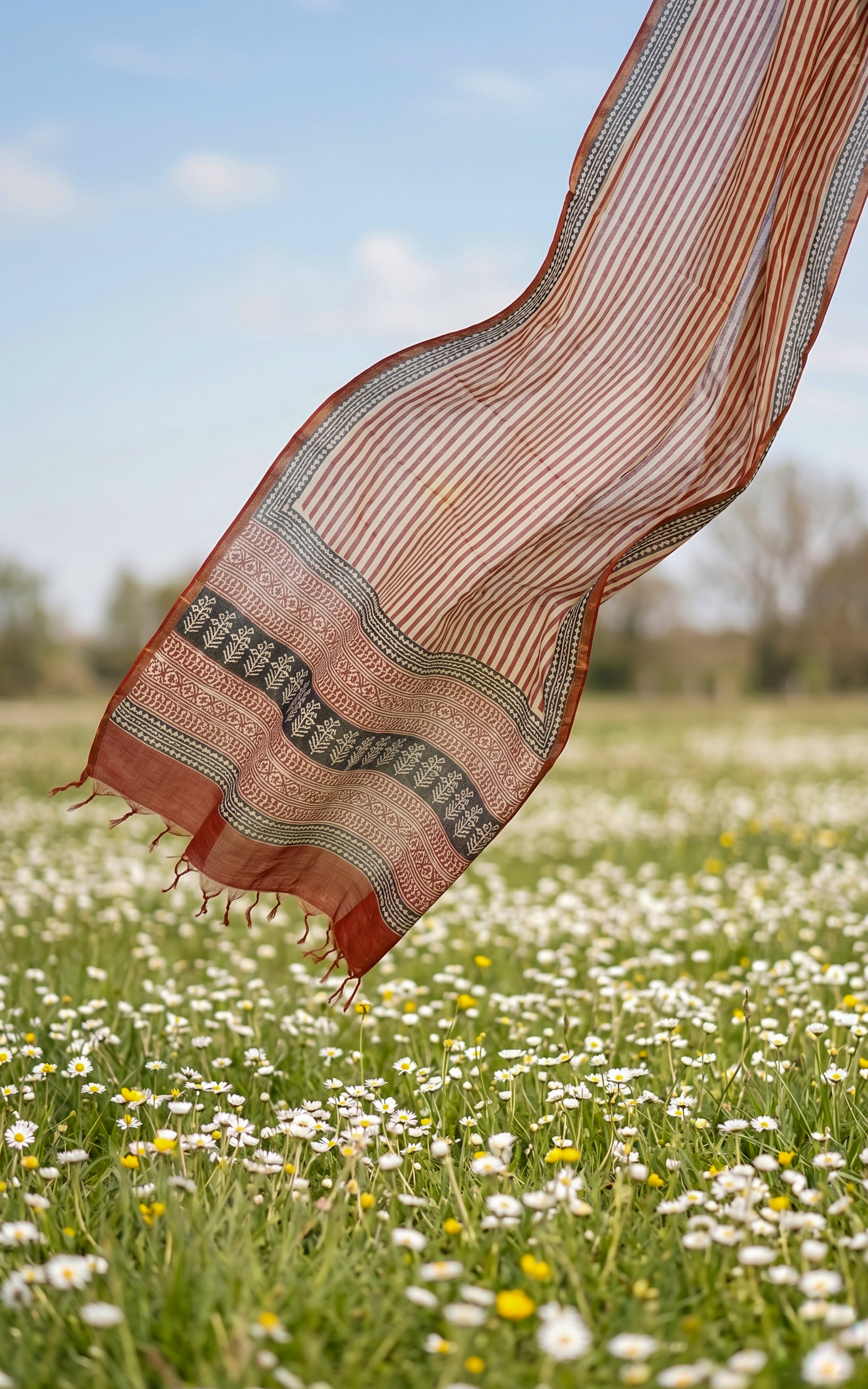 Instore – Handblock Printed Cotton Dupatta – Handcrafted – Ethnic Wear