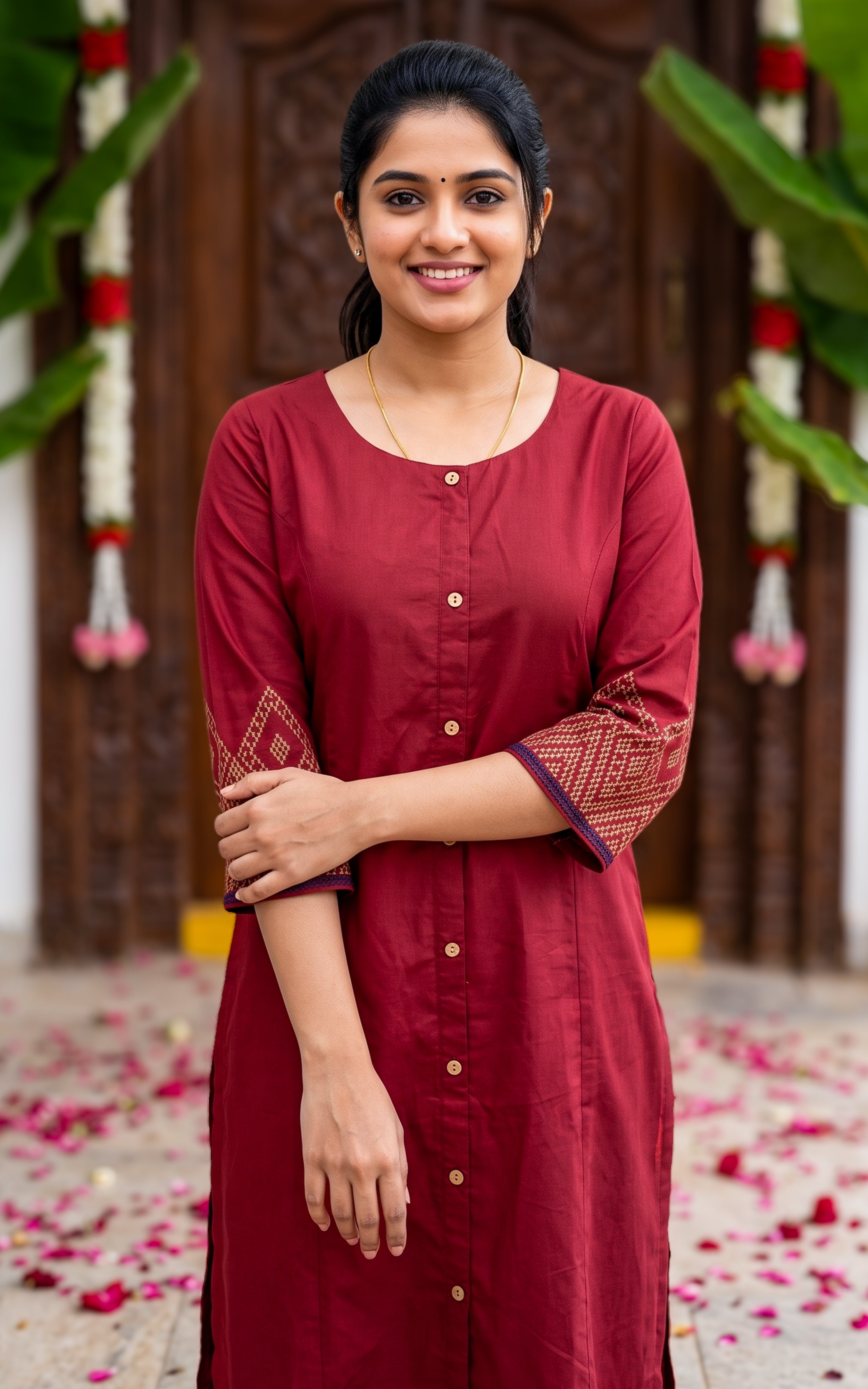 Joshna Maroon (Kurti+Pant)