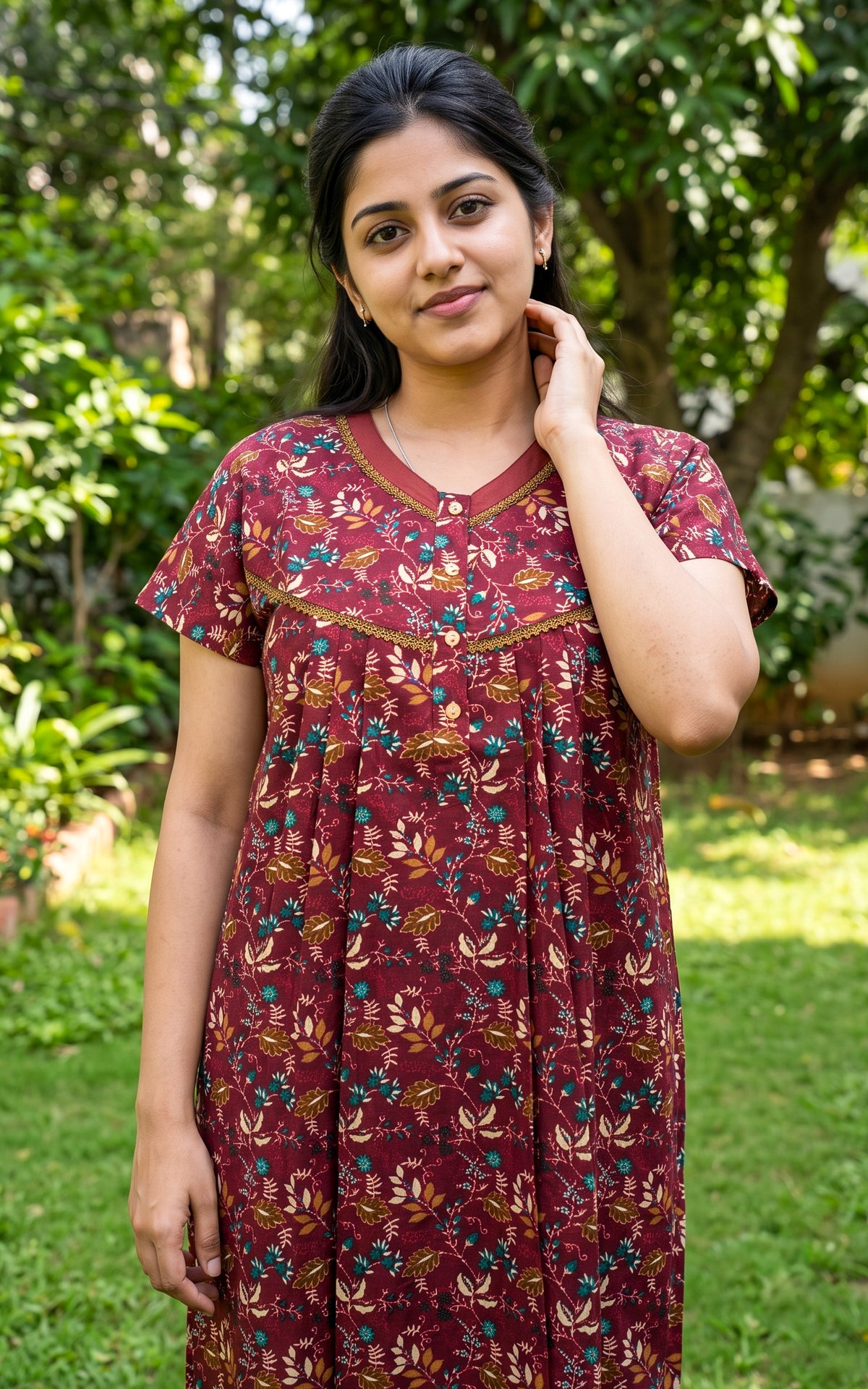 Cotton Straight Fit Nighty-165SS9A