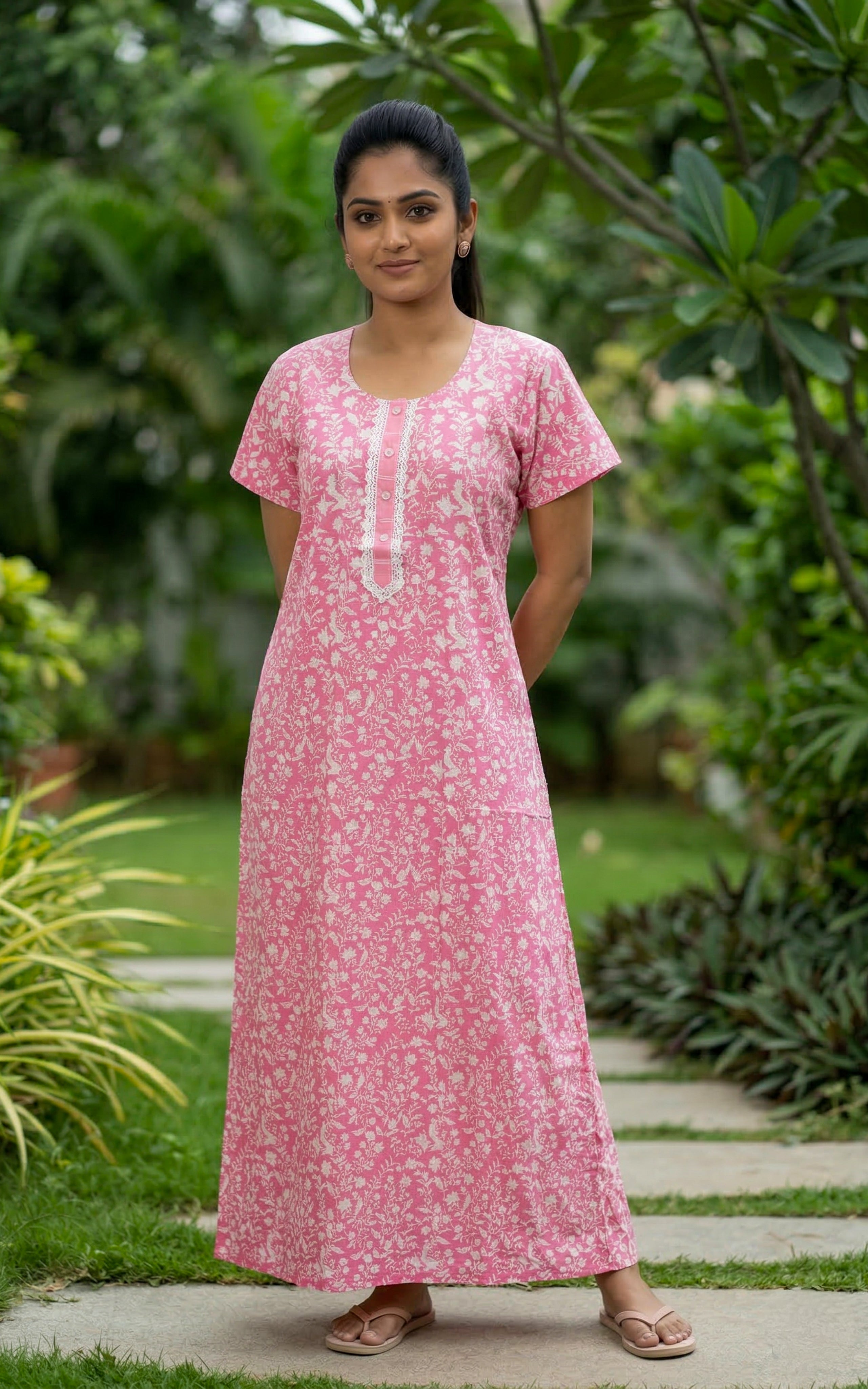 Cotton Straight Fit Nighty-159SS1