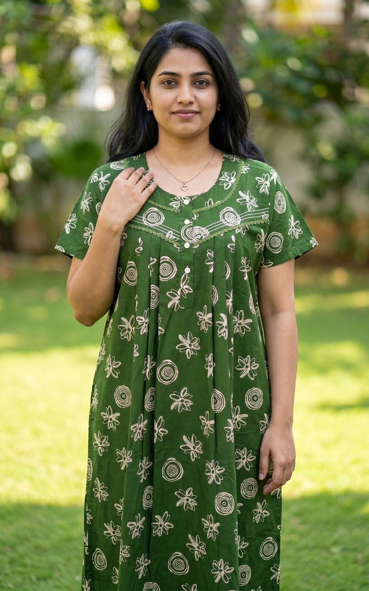 Cotton Straight Fit Nighty-162SS15B