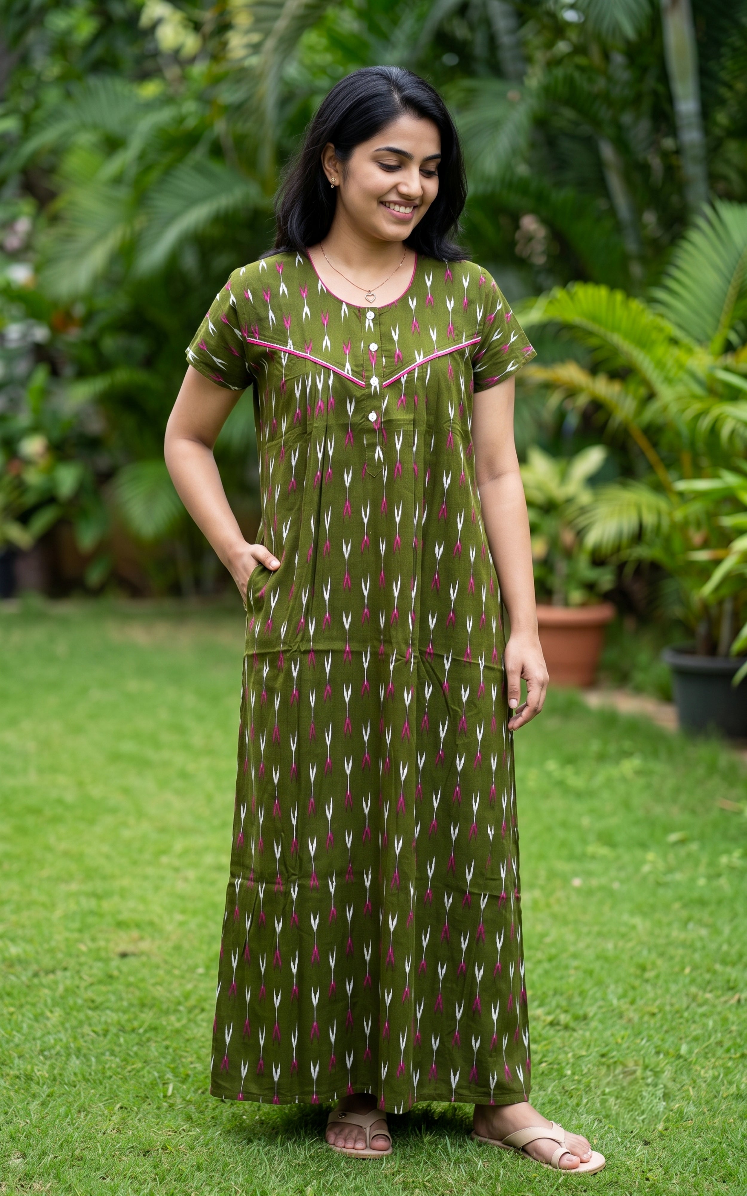 Cotton Straight Fit Nighty-164SS9B