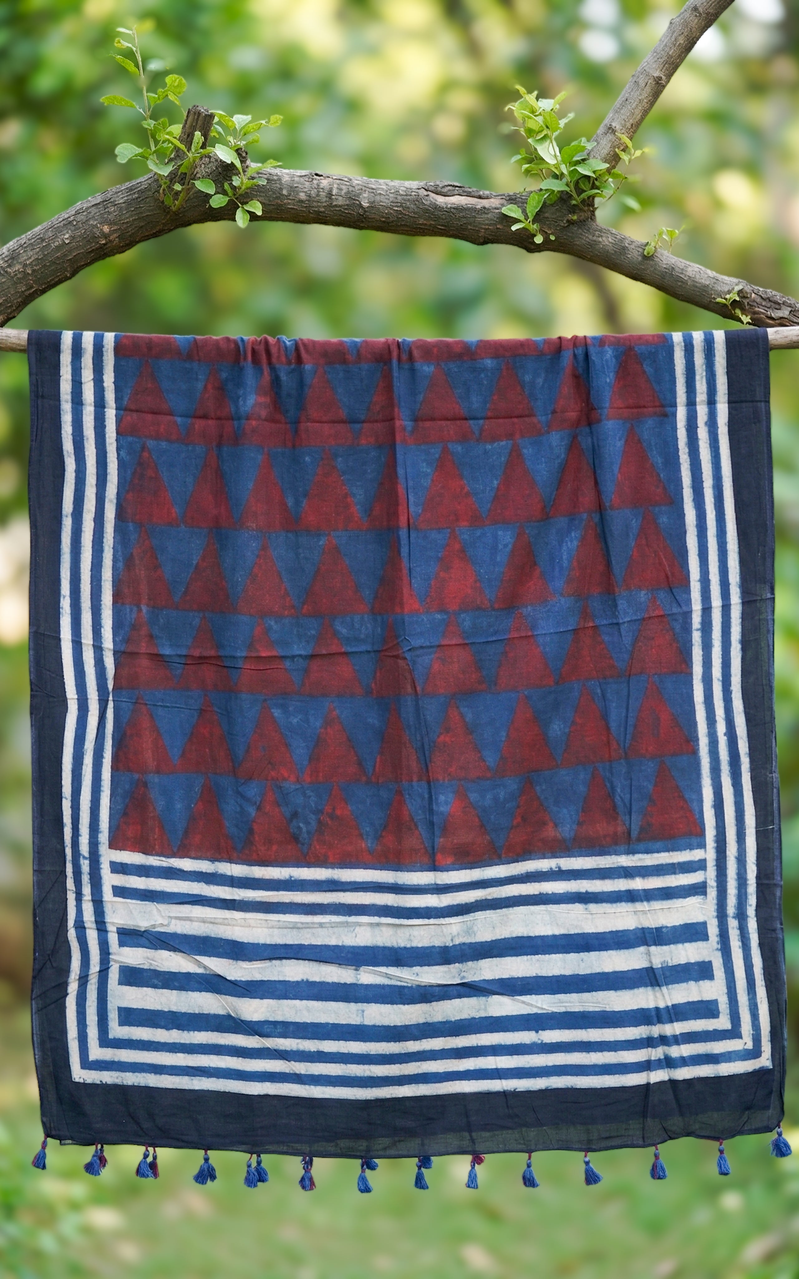 Cotton Handblock Dupatta 160SN6 Length: 2.42Mts