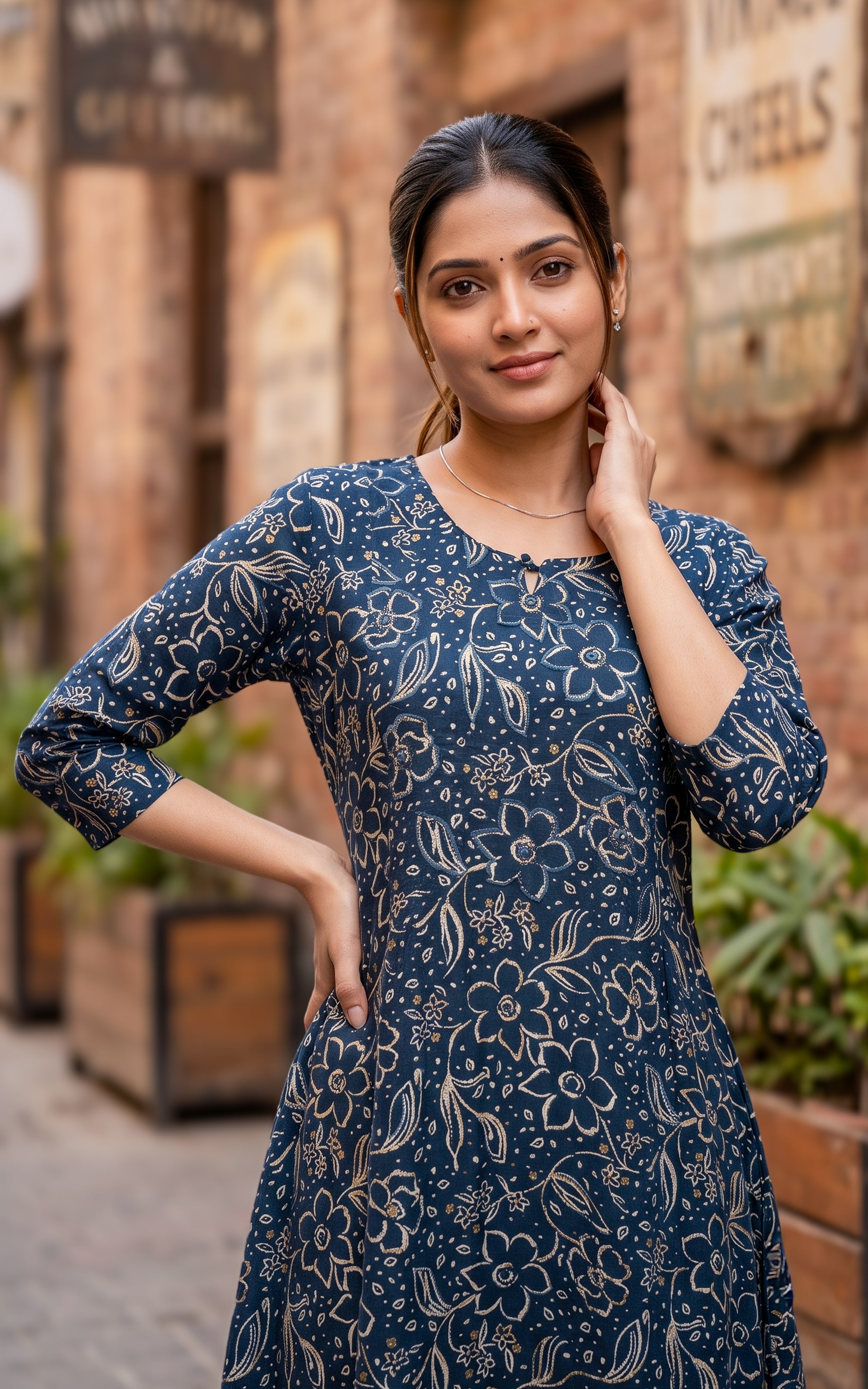 Indrakshi Navy Blue