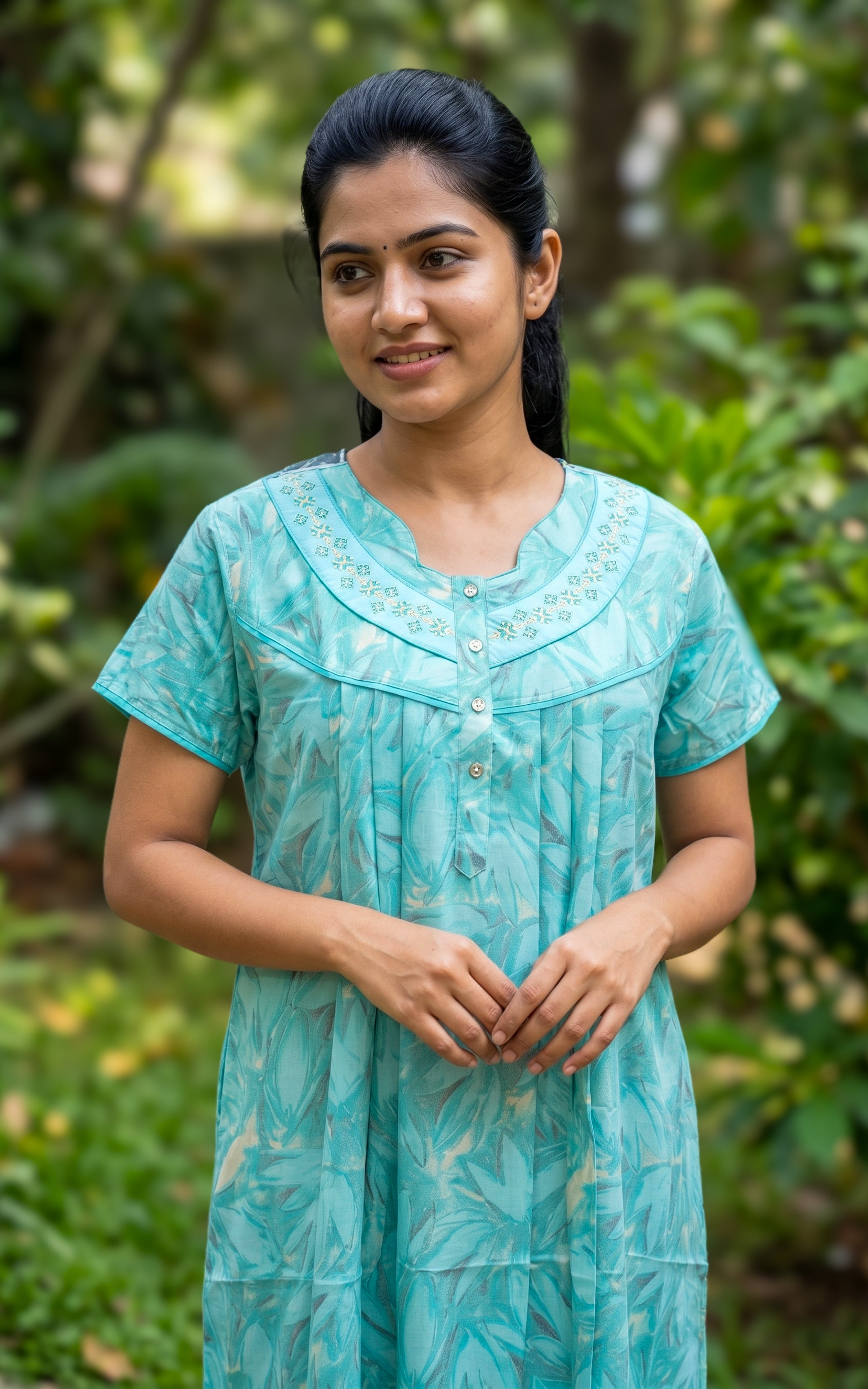 Cotton Straight Fit Nighty-160SS5B