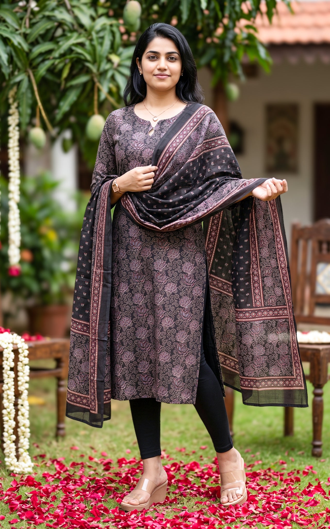 Nethra Black (Kurti+Dupatta)