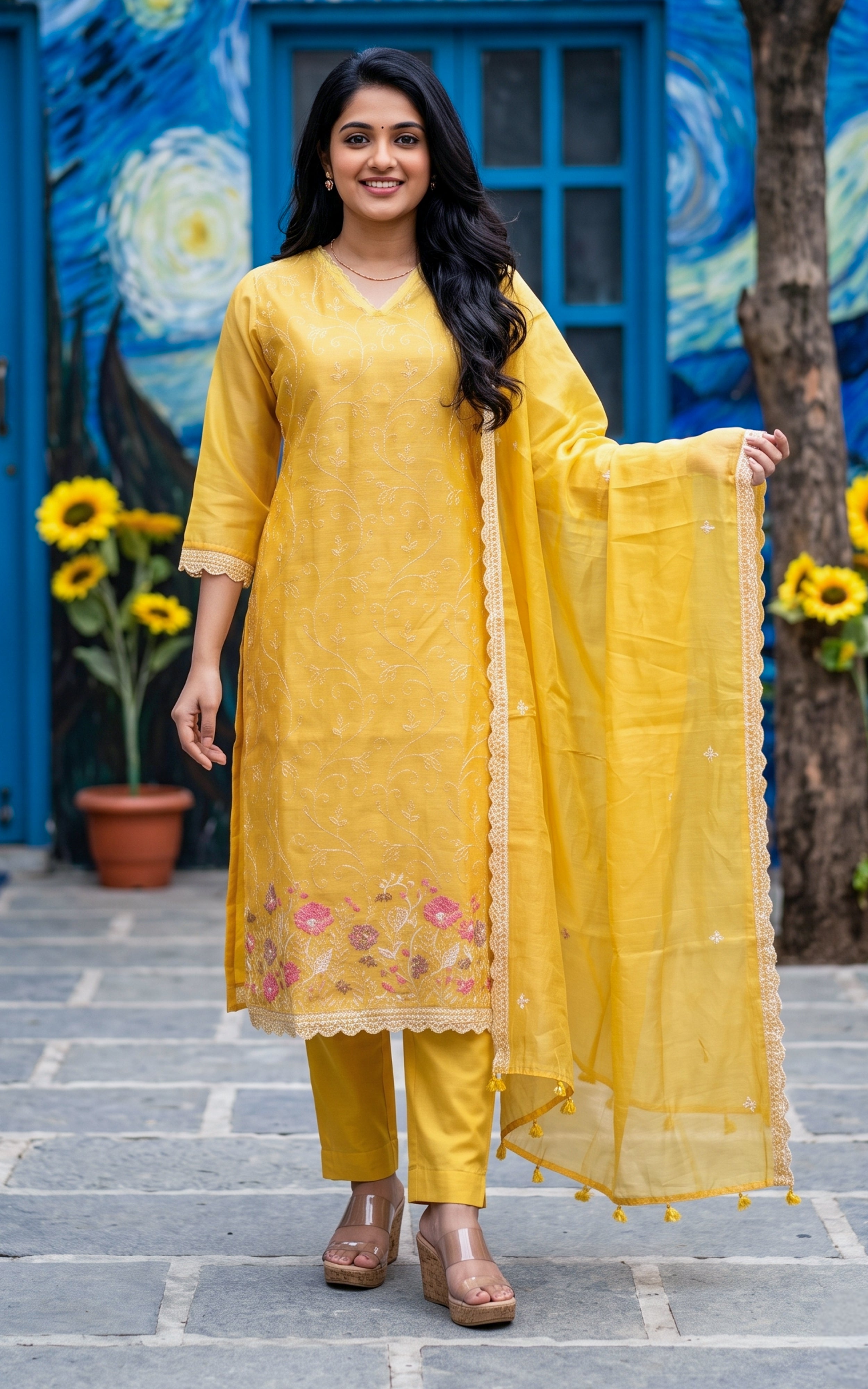 Filomena (Kurti+Pant+Dupatta)