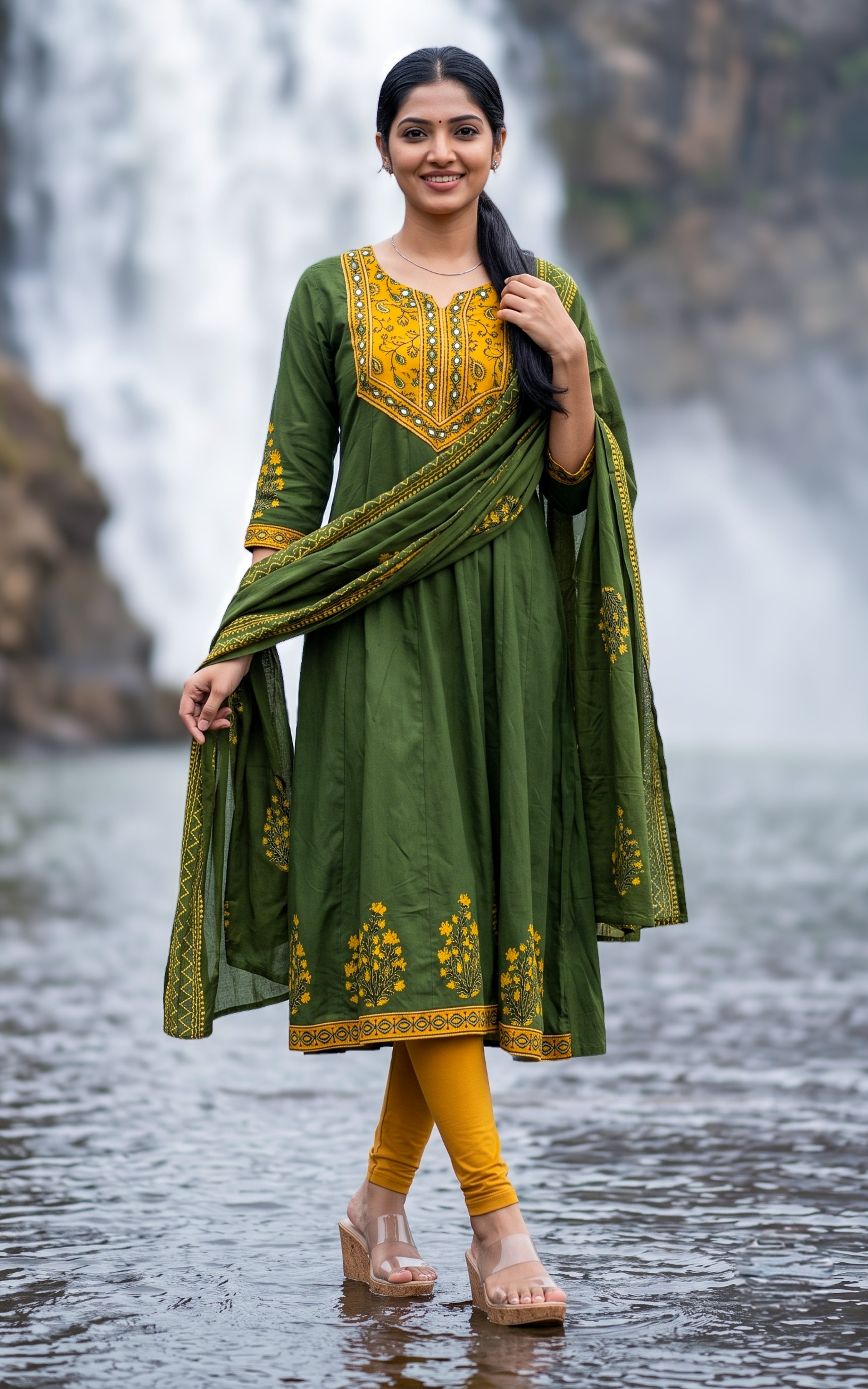 Mastani Green (kurti+Dupatta)
