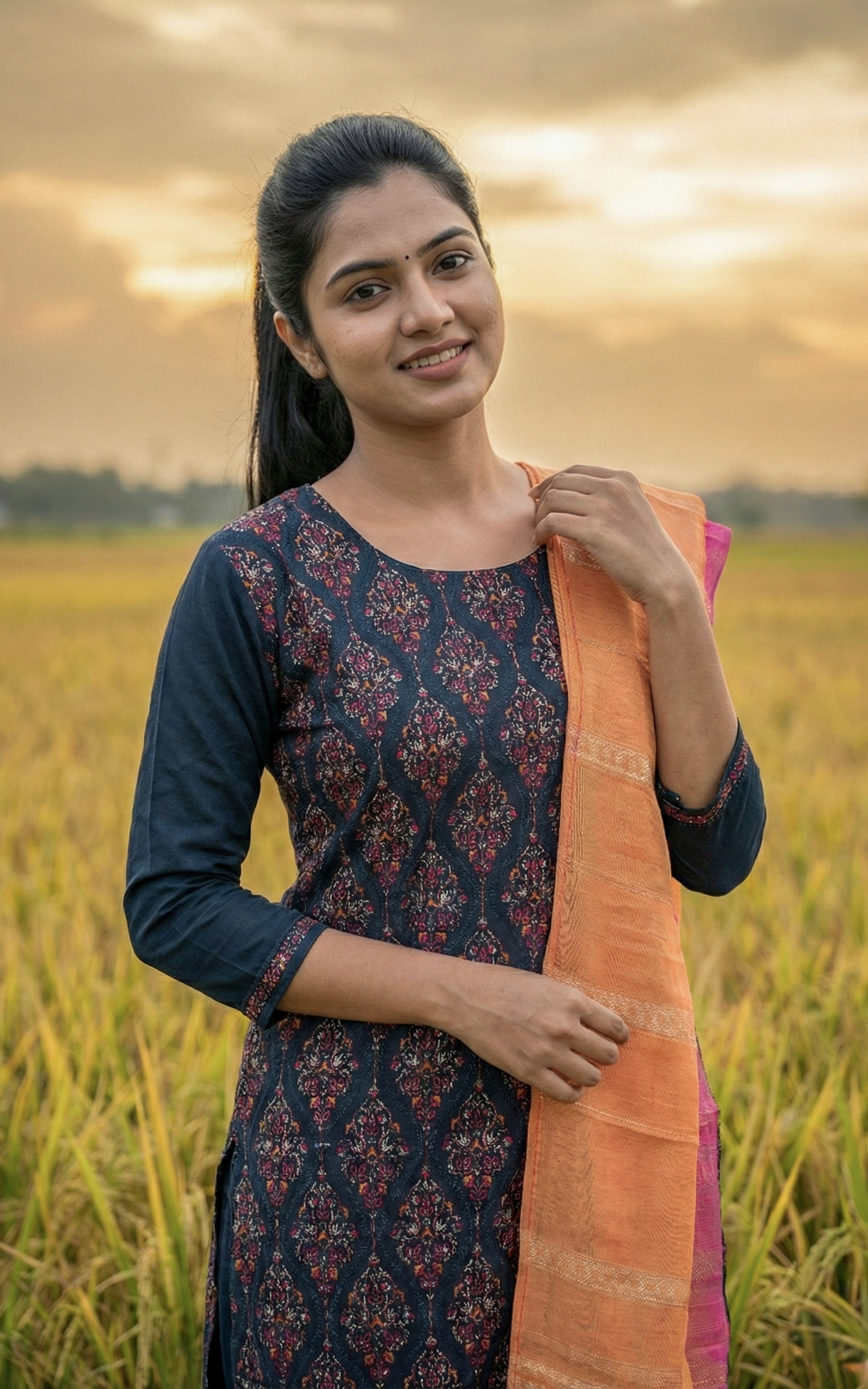 Art silk straight cut kurti for women