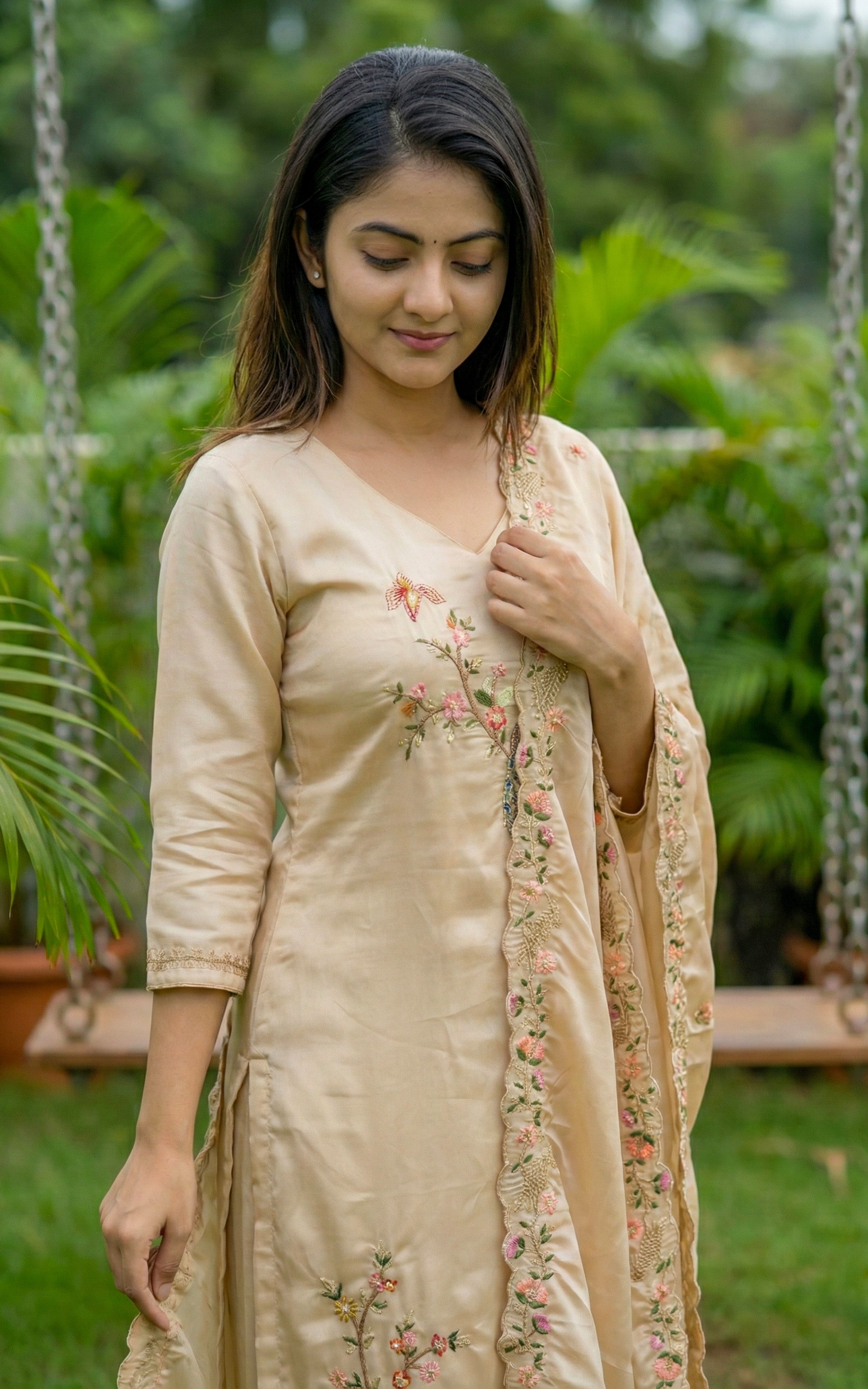 three fourth sleeve kurti for women