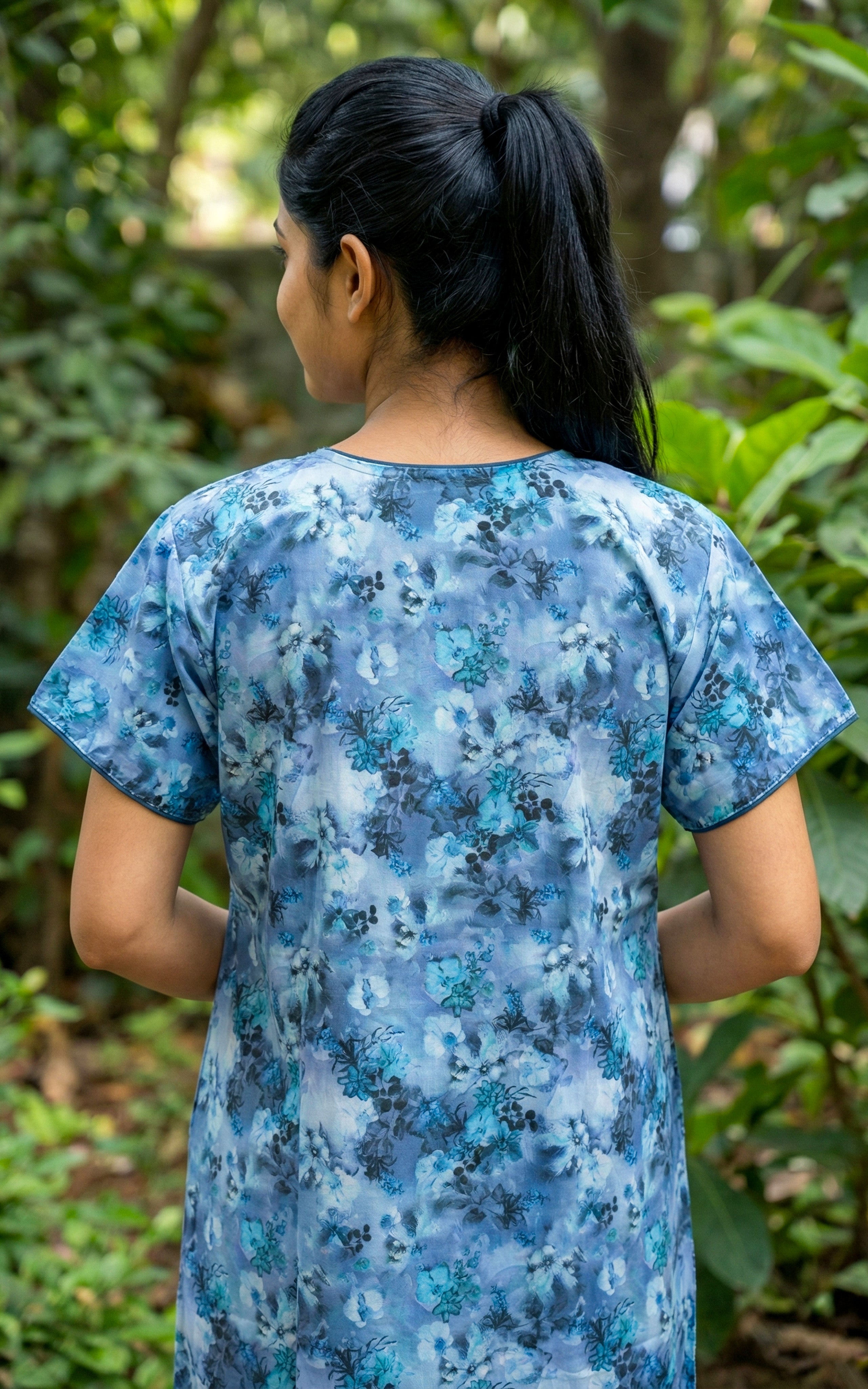 Comfortable printed cotton nighty for women