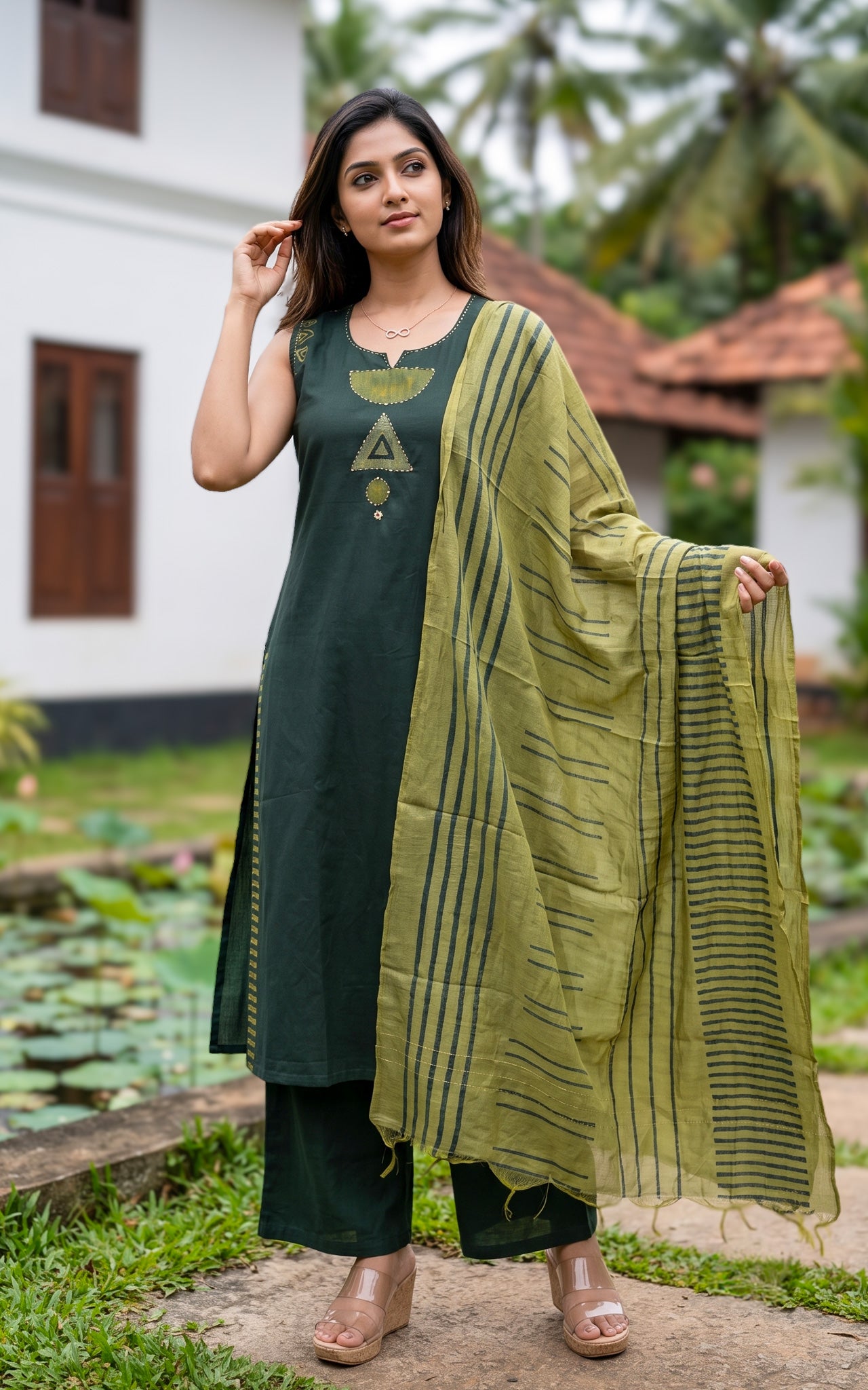 Rohitha Handblock (Kurti+Pant+Dupatta)