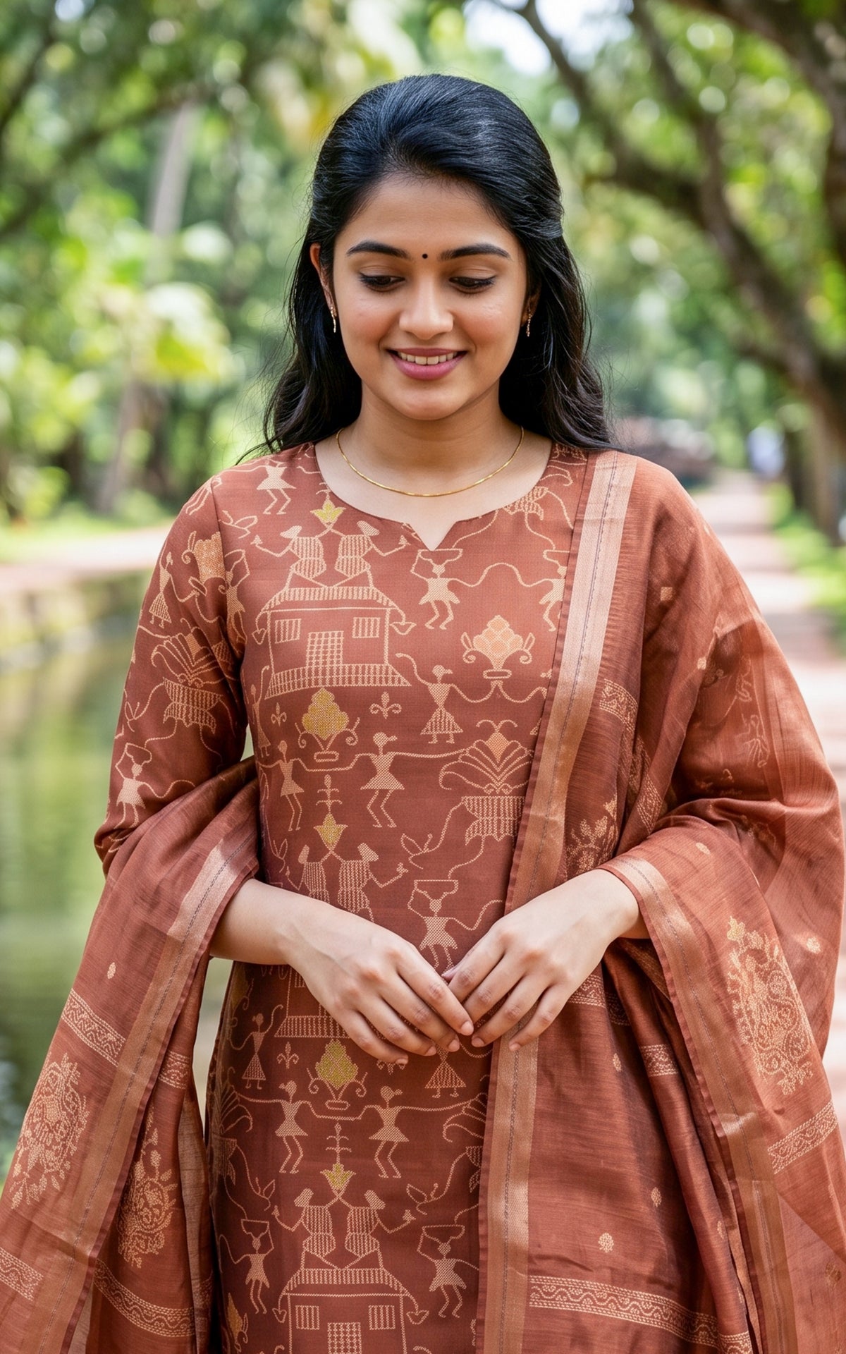 Farhana Copper (Kurti+Pant+Dupatta)