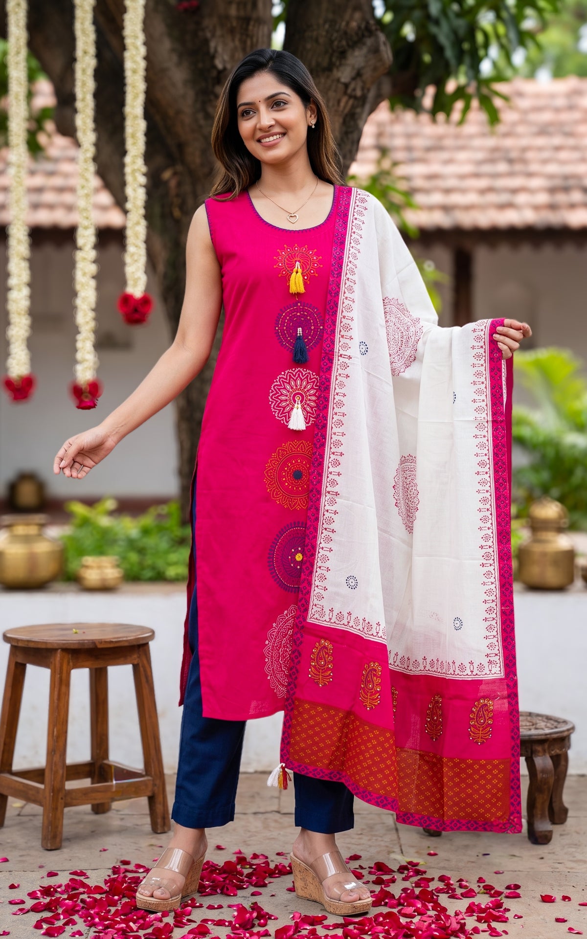 Aurumaya A Handblock (Kurti+Dupatta)