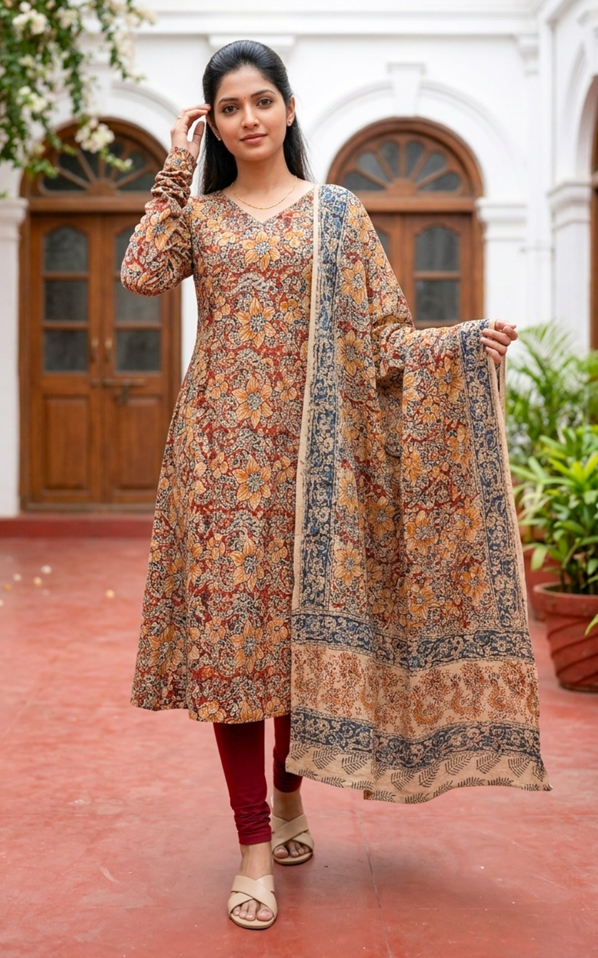 Nimmiya Maroon (Kurti+Dupatta)