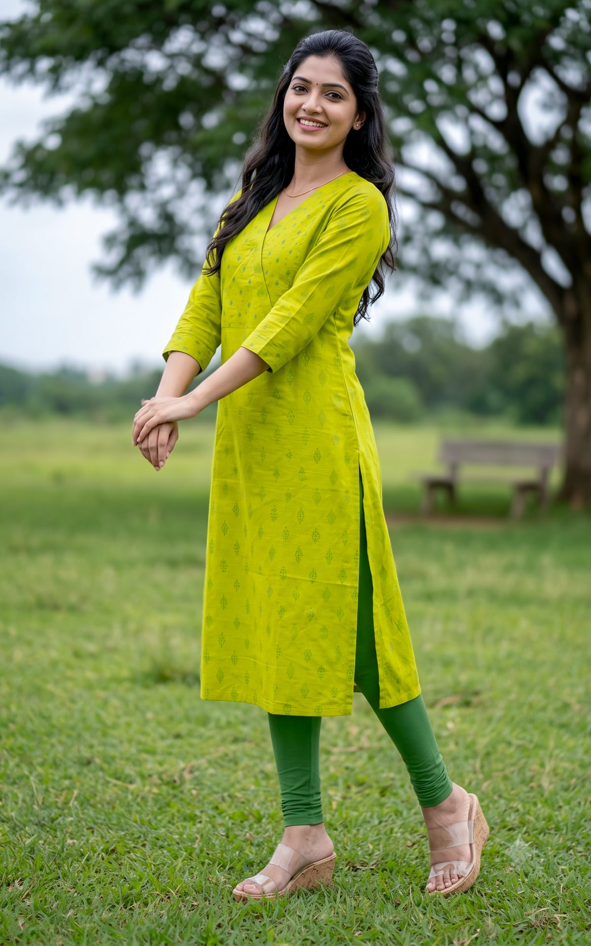 Aathirai Parrot Green