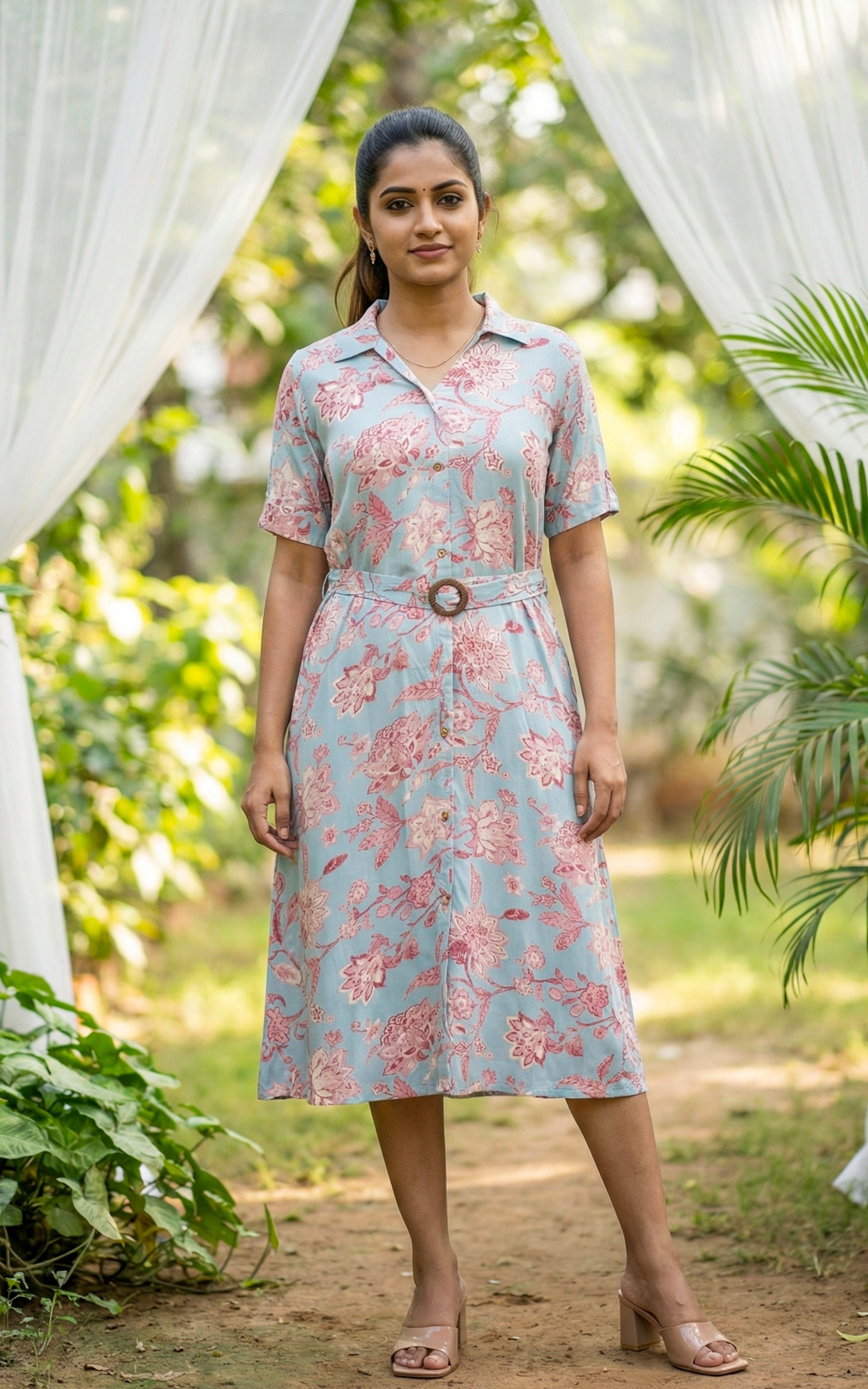 Instore – Sky Blue Modern Love Kurti for Women – Silky Rayon – Indian Ethnic Wear