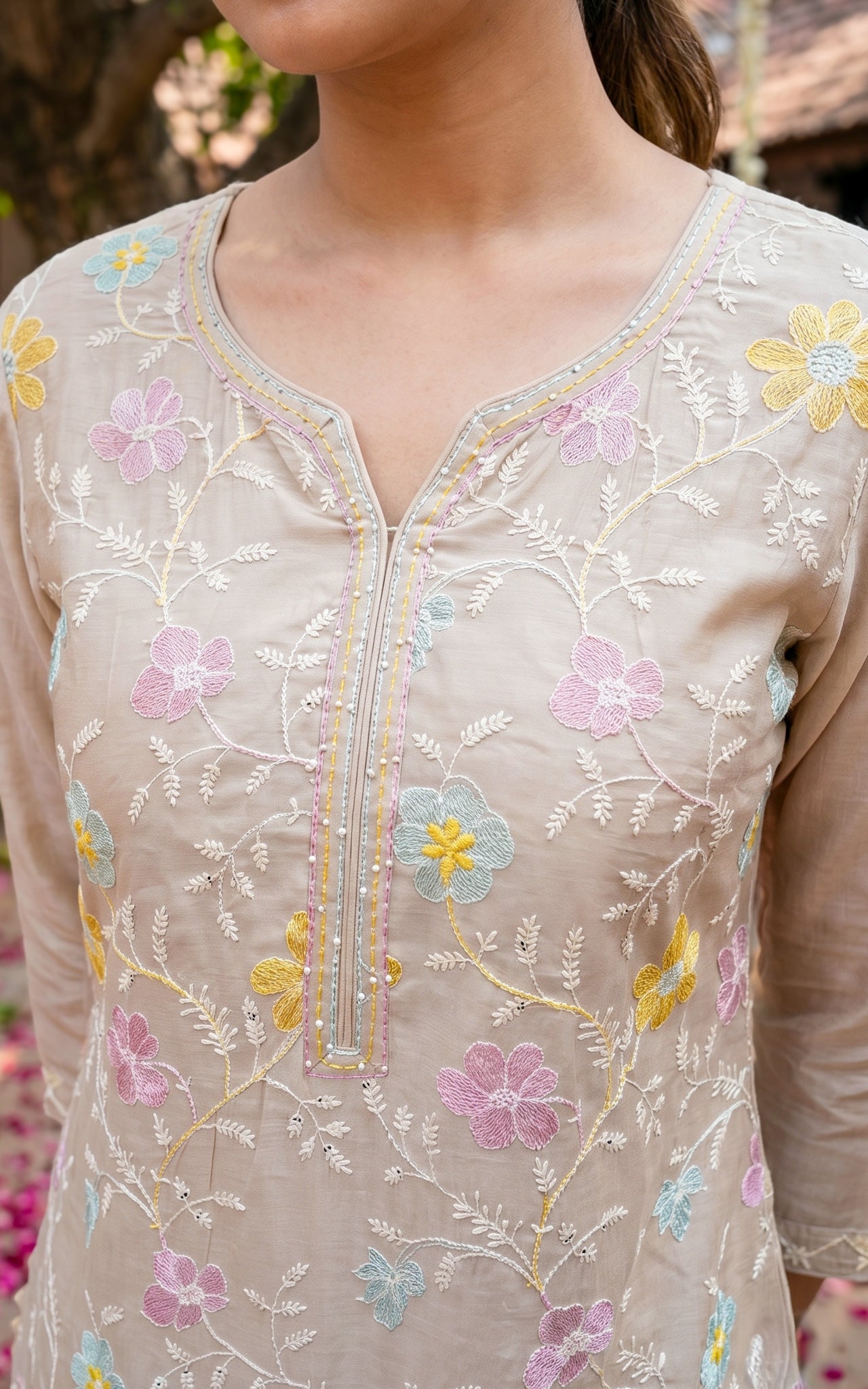 Lily Beige (Kurti+Pant+Dupatta)