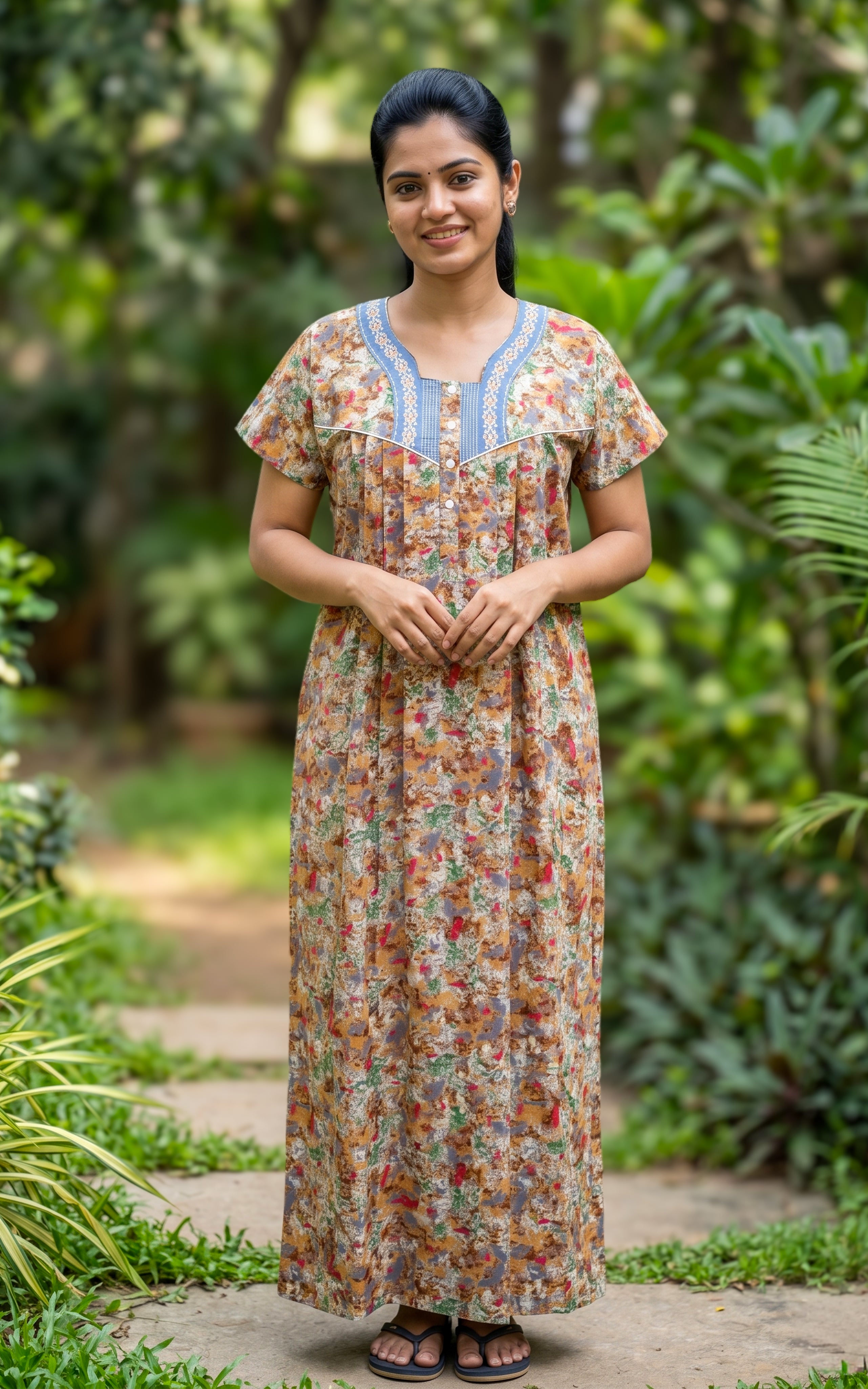 Cotton Straight Fit Nighty-160SS15