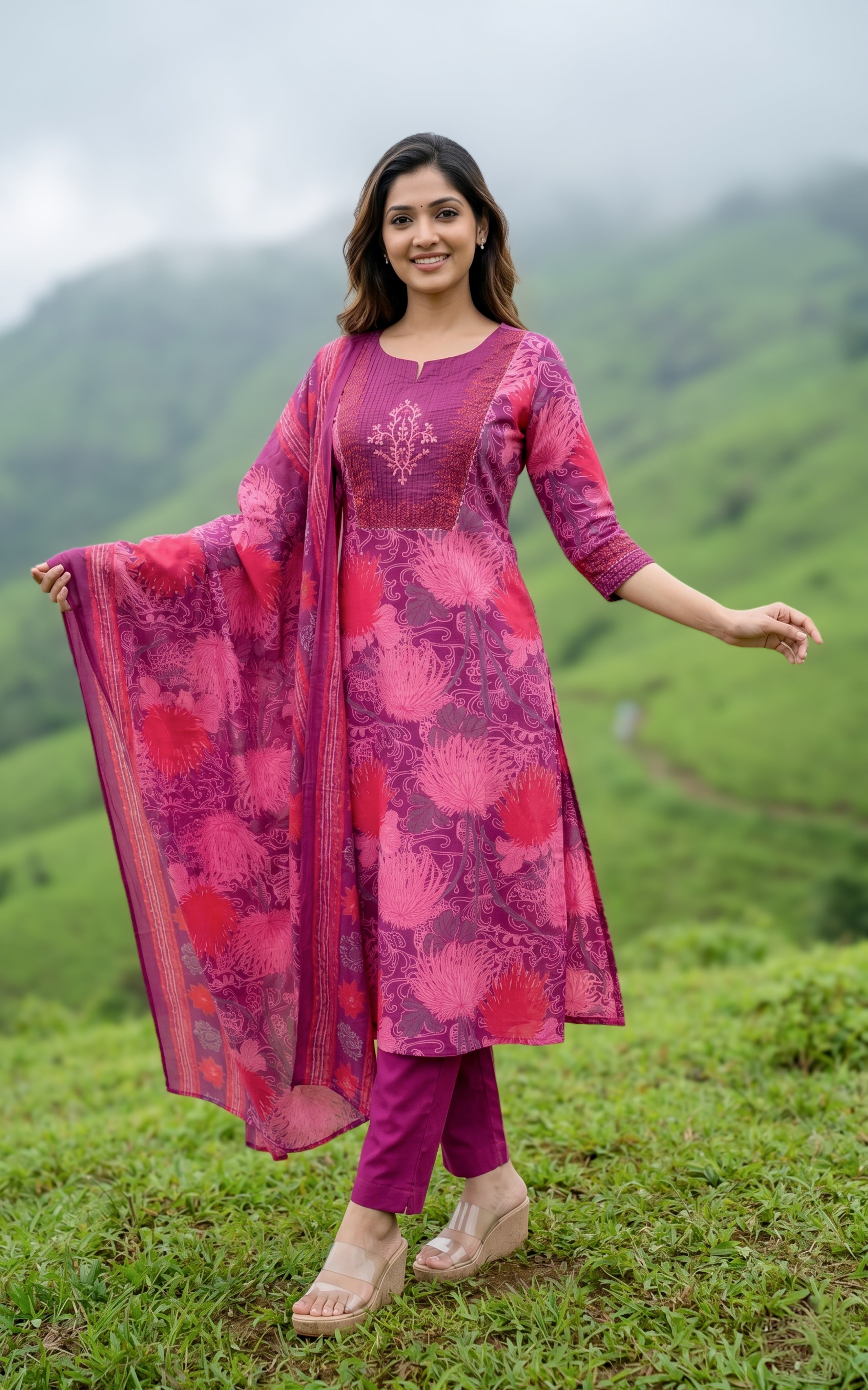Sharla B (Kurti+Pant+Dupatta)