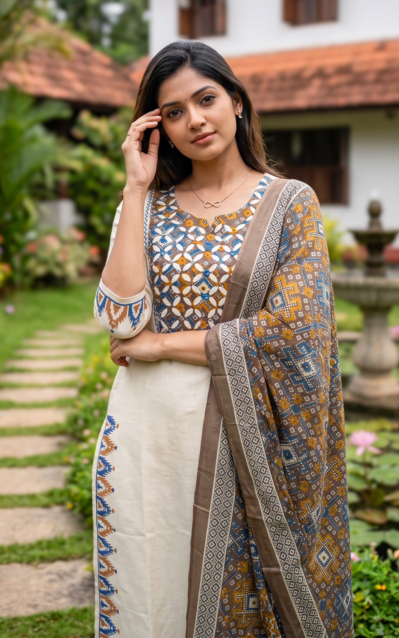 Viviana Handblock B (Kurti+Pant+Dupatta)