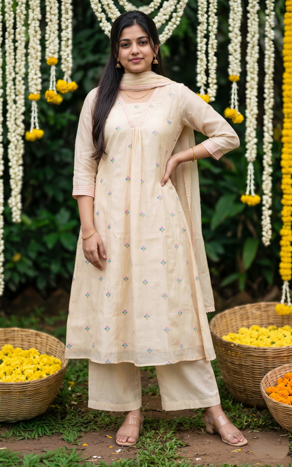 Poomalar (Kurti+Pant+Dupatta)