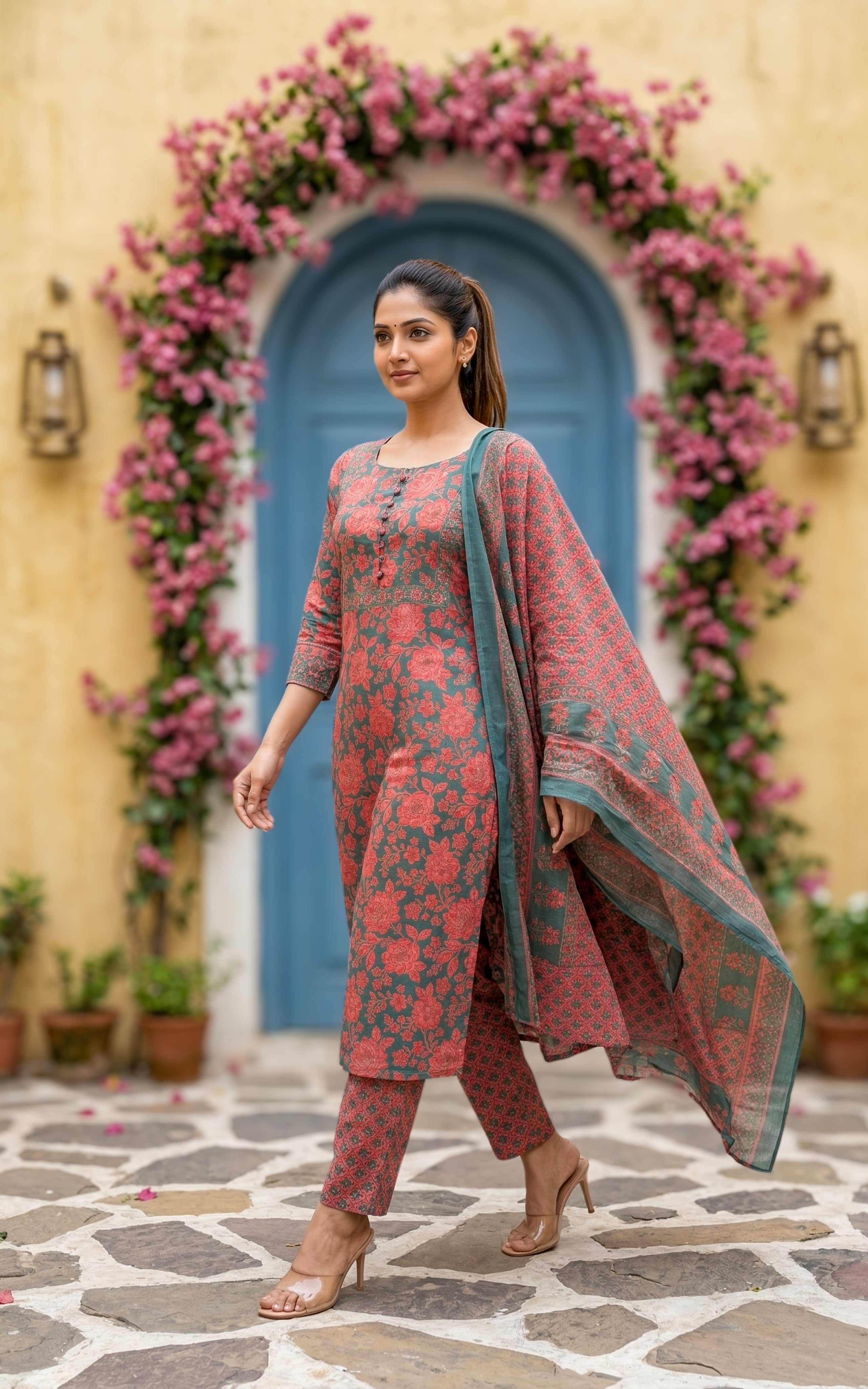 Office wear comfortable cotton kurti with straight pant