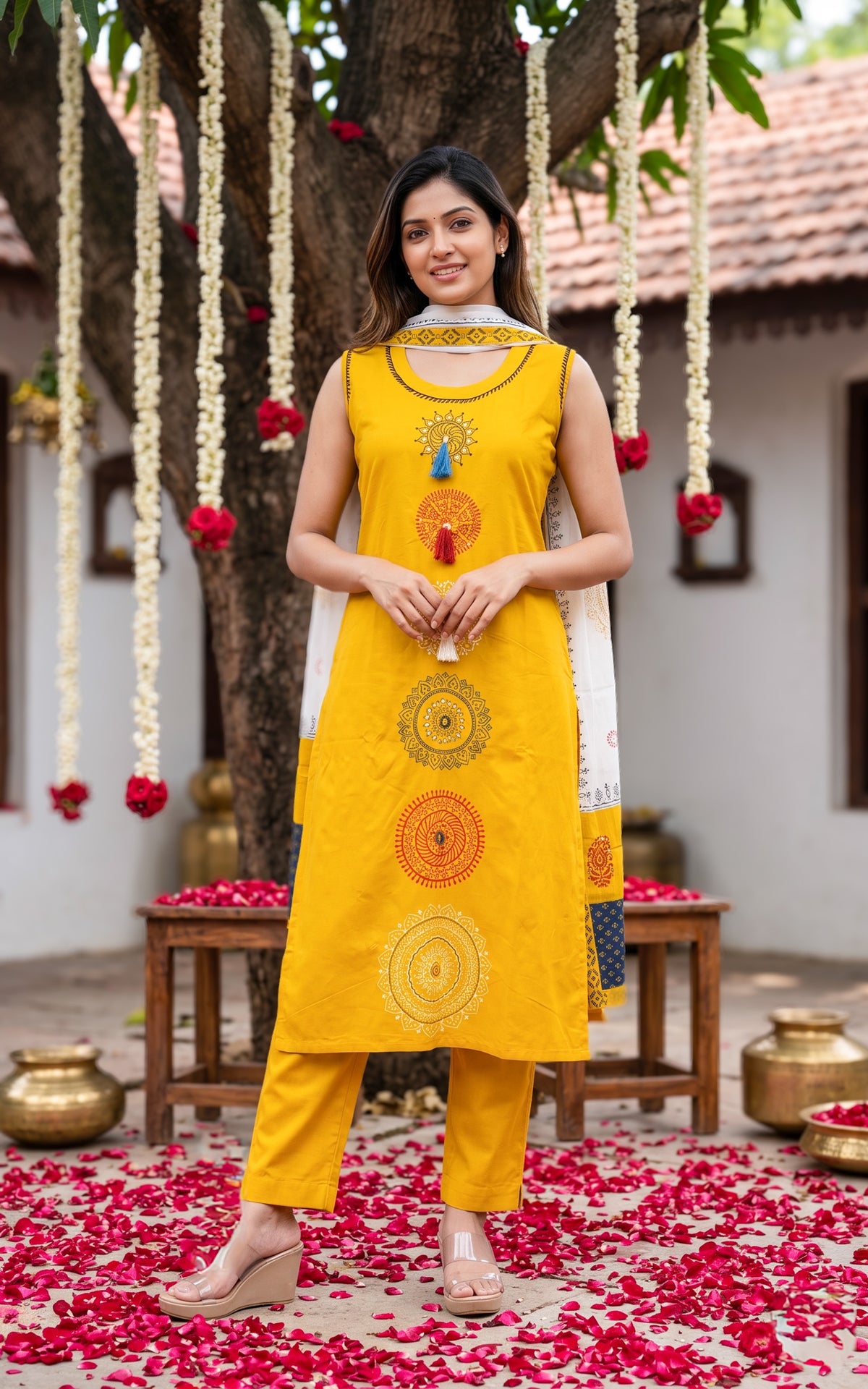 Aurumaya D Handblock (Kurti+Dupatta)