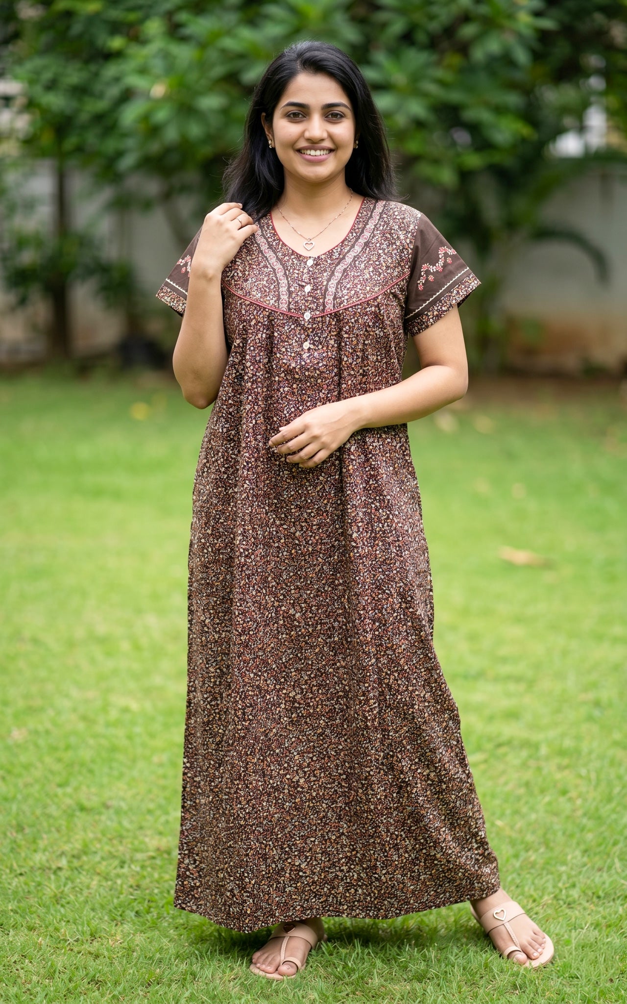 Cotton Straight Fit Nighty-162SS13C